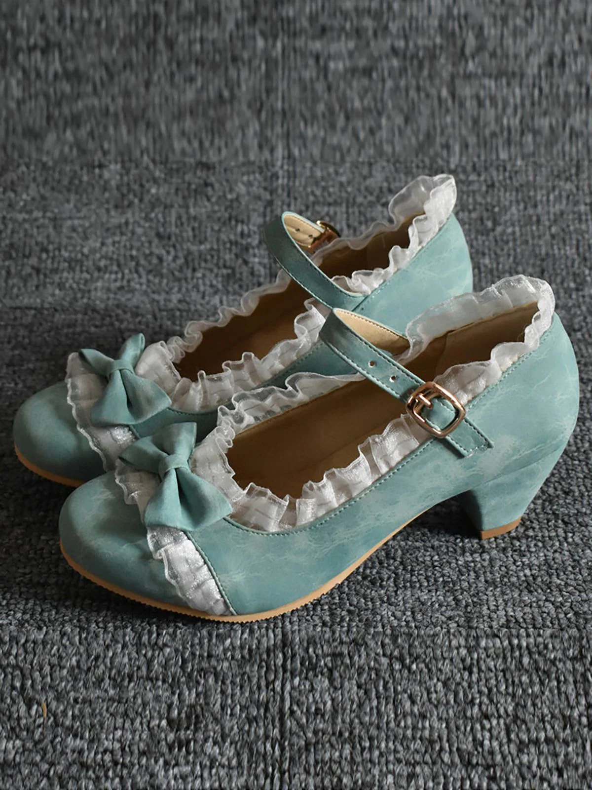 VINTAGE SPITZE BOW HOHE ABSATZ SCHUHE - Image 2