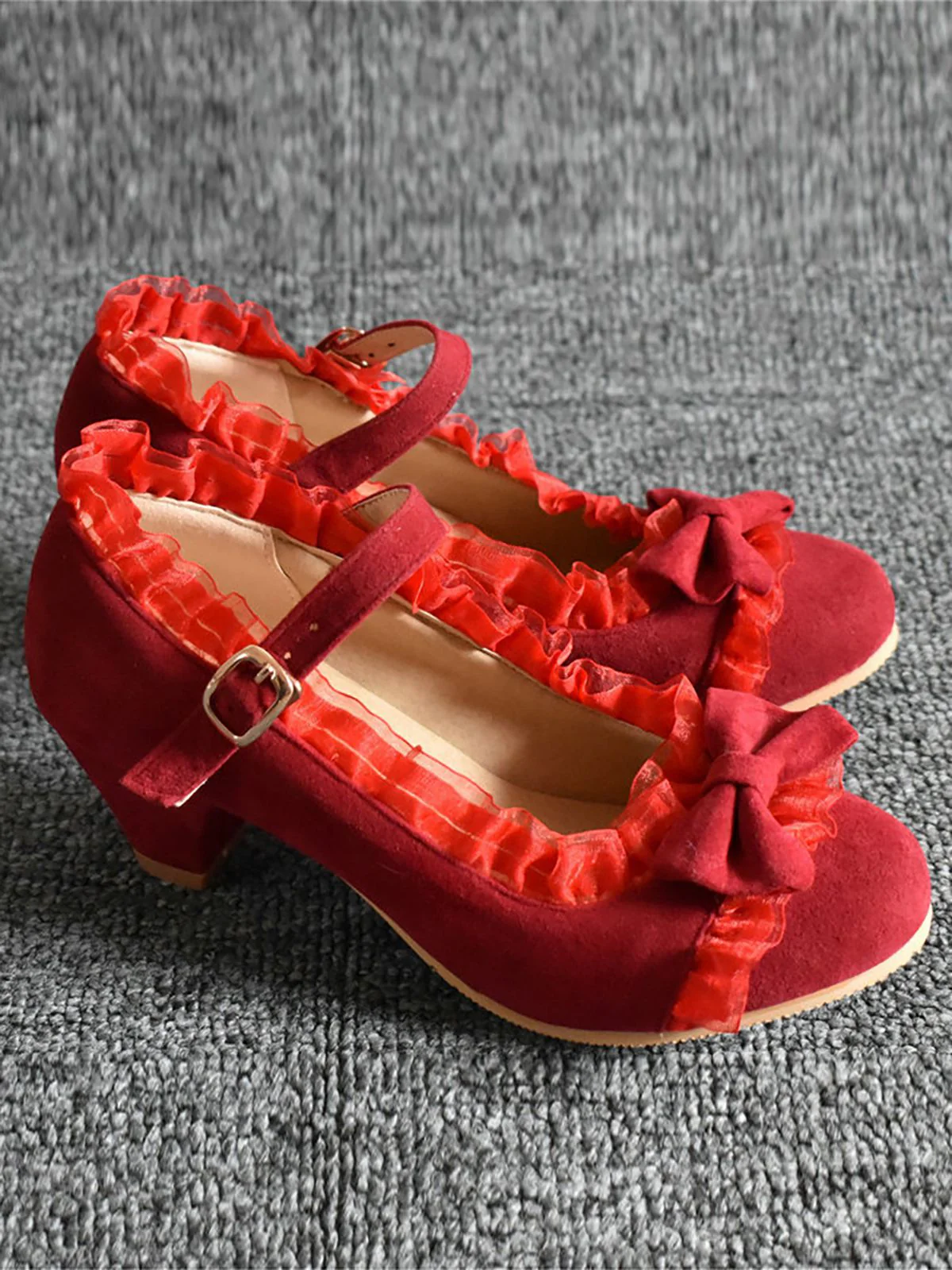 VINTAGE SPITZE BOW HOHE ABSATZ SCHUHE - Image 22