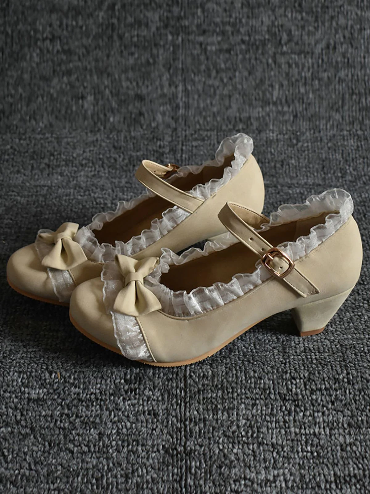 VINTAGE SPITZE BOW HOHE ABSATZ SCHUHE - Image 8