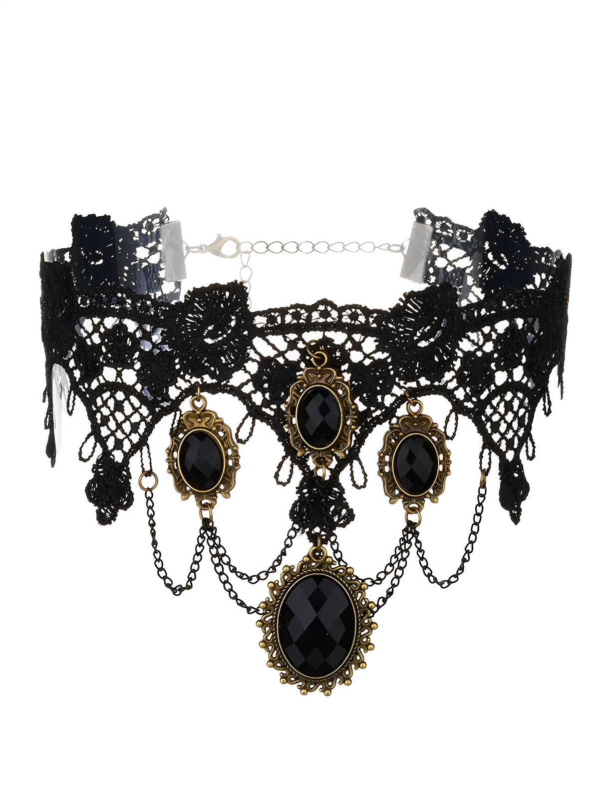 Vintage Spitze Kristall Gothic Schmuckset - Image 5