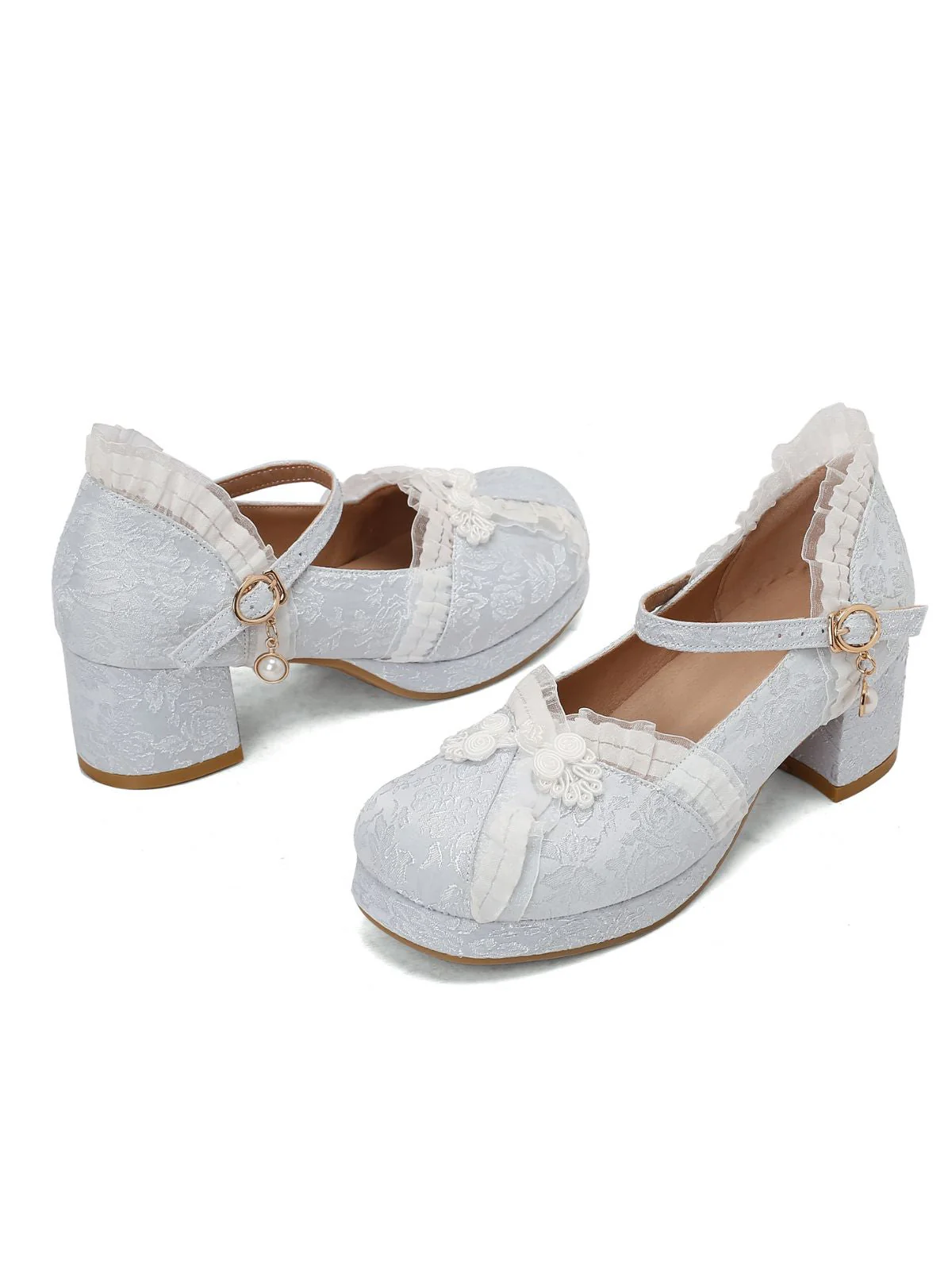 Vintage Spitze Perle Mary Jane Schuhe - Image 10