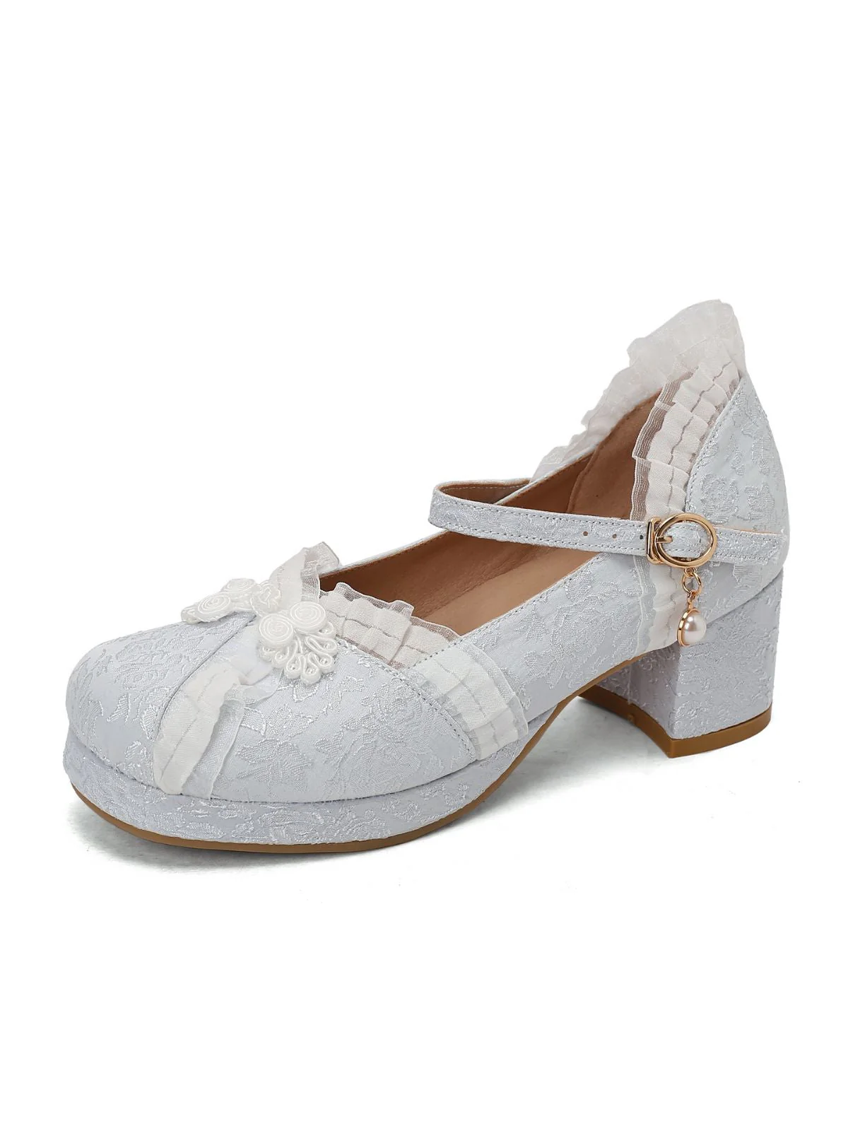 Vintage Spitze Perle Mary Jane Schuhe - Image 11
