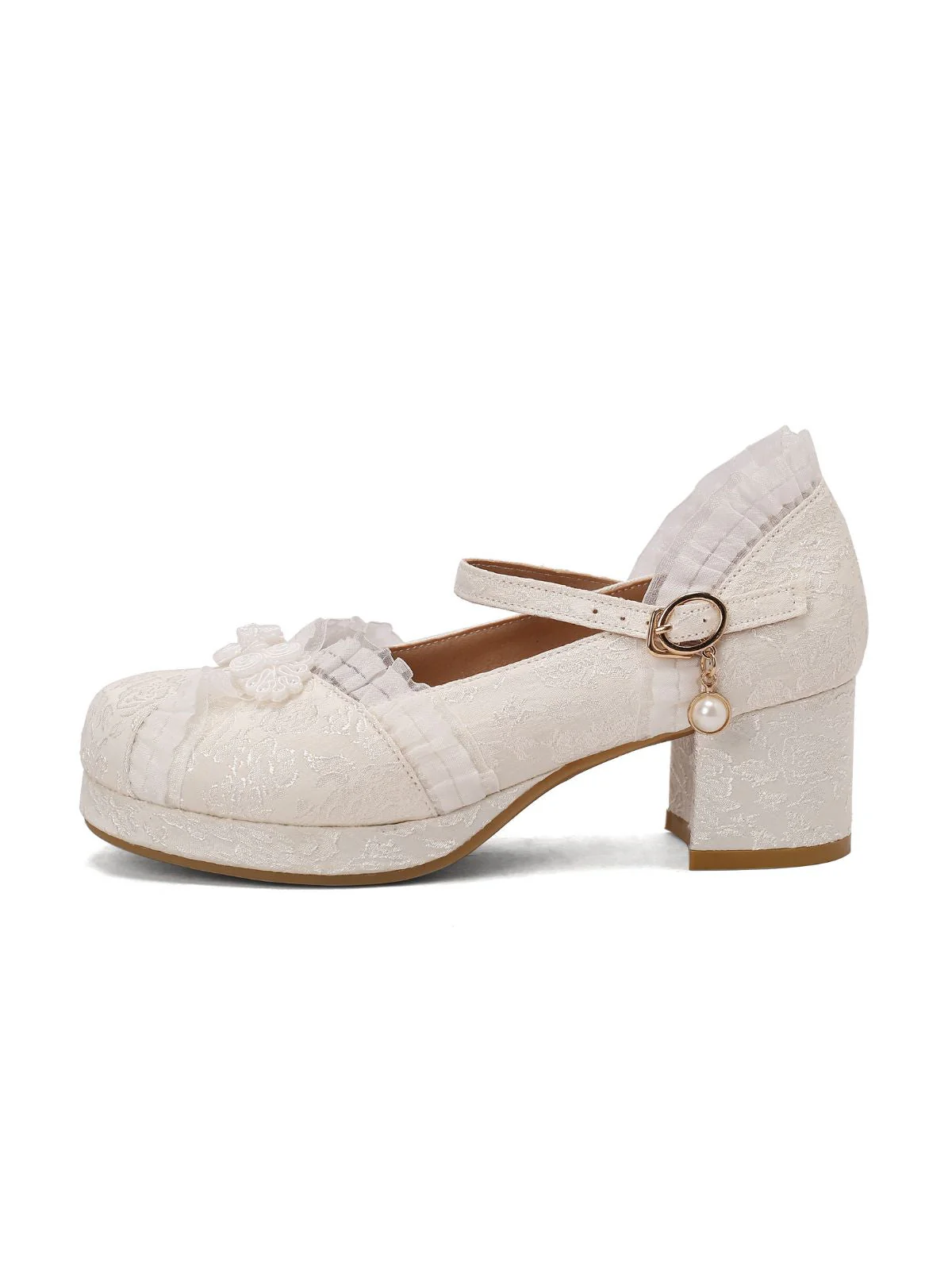 Vintage Spitze Perle Mary Jane Schuhe - Image 3