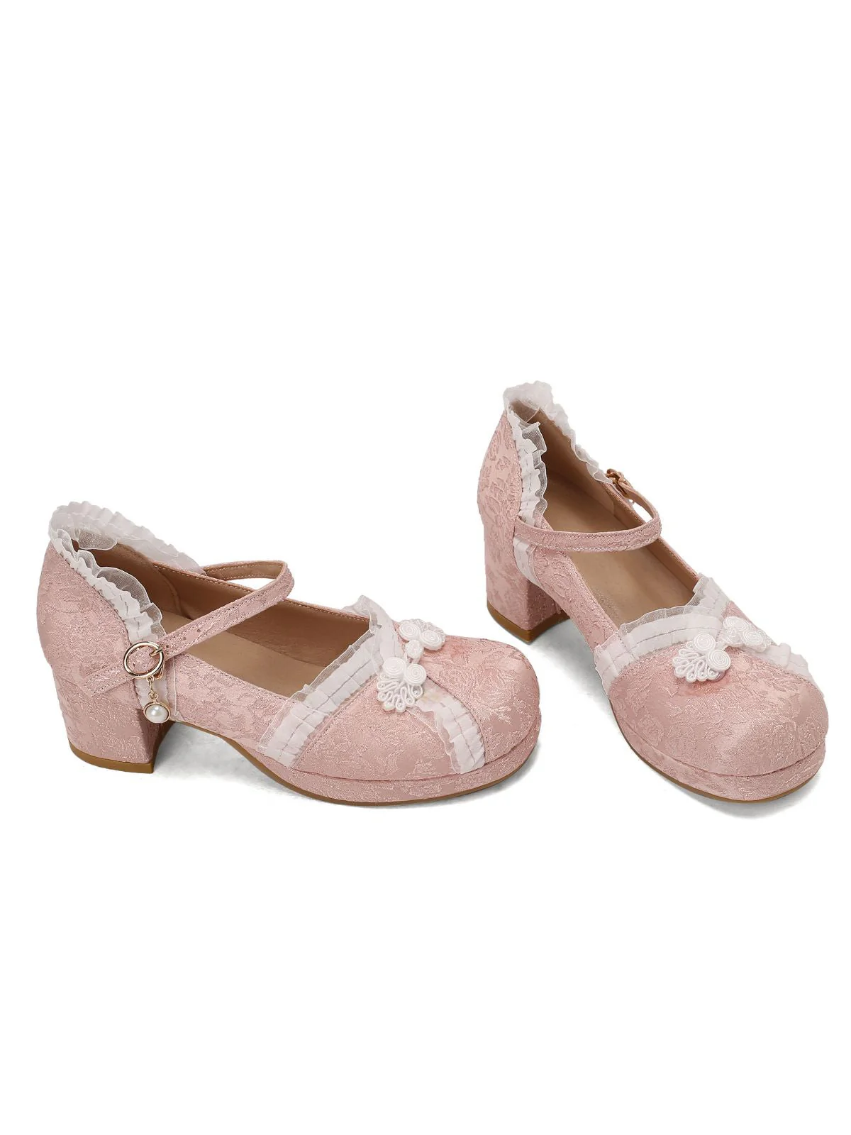 Vintage Spitze Perle Mary Jane Schuhe - Image 7