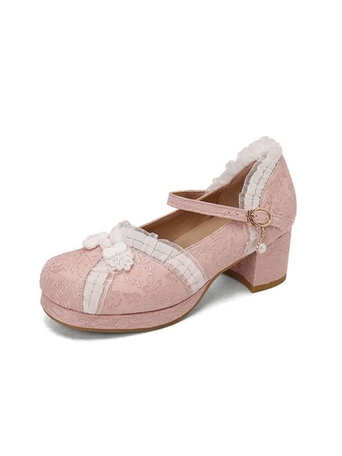 Vintage Spitze Perle Mary Jane Schuhe - Image 8