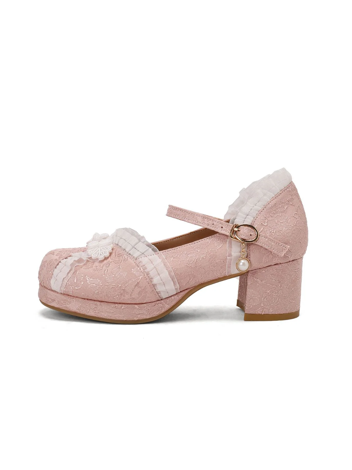 Vintage Spitze Perle Mary Jane Schuhe - Image 9