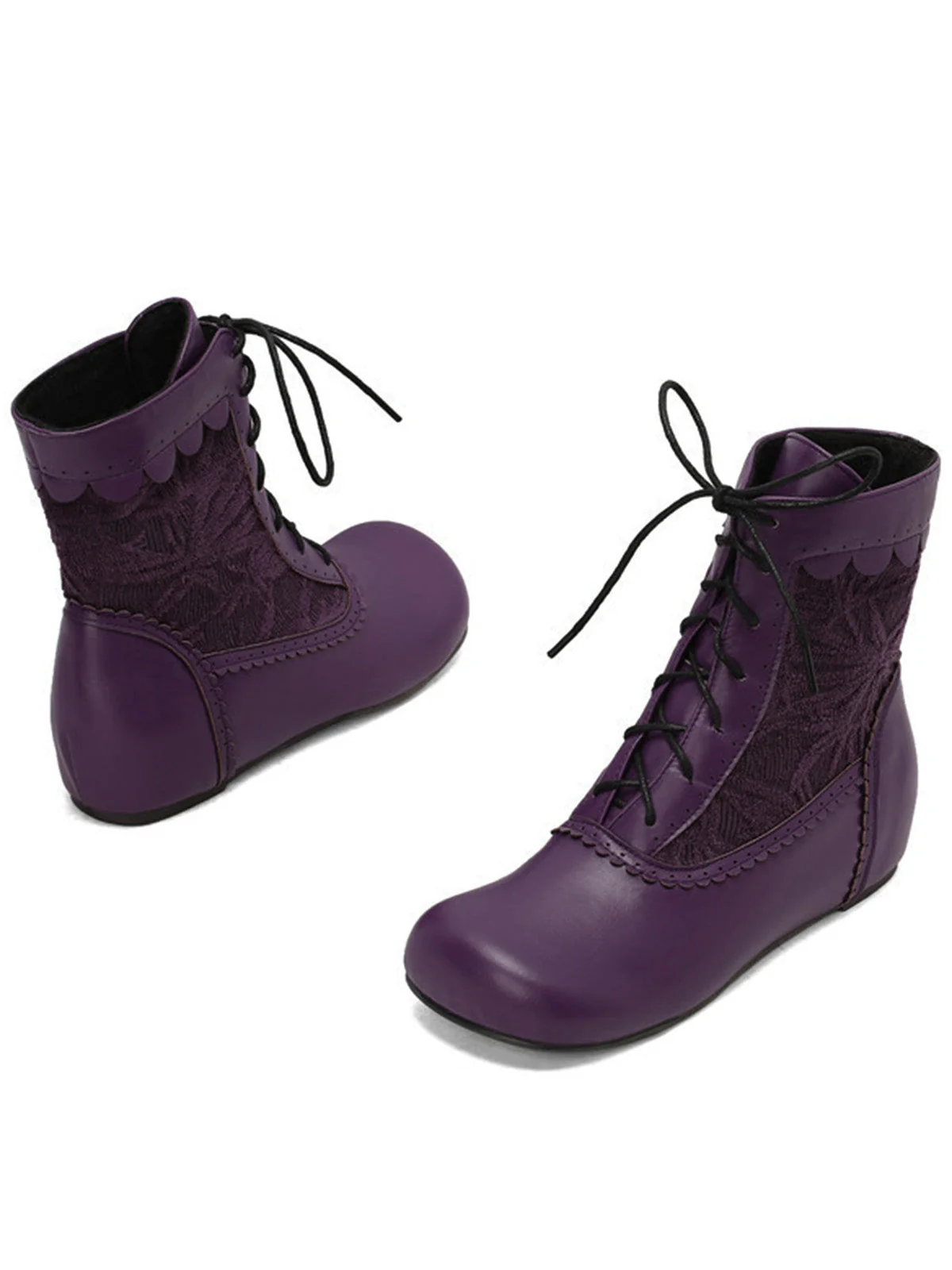 Vintage Stickerei Schnürung Innere Ferse Stiefel - Image 10