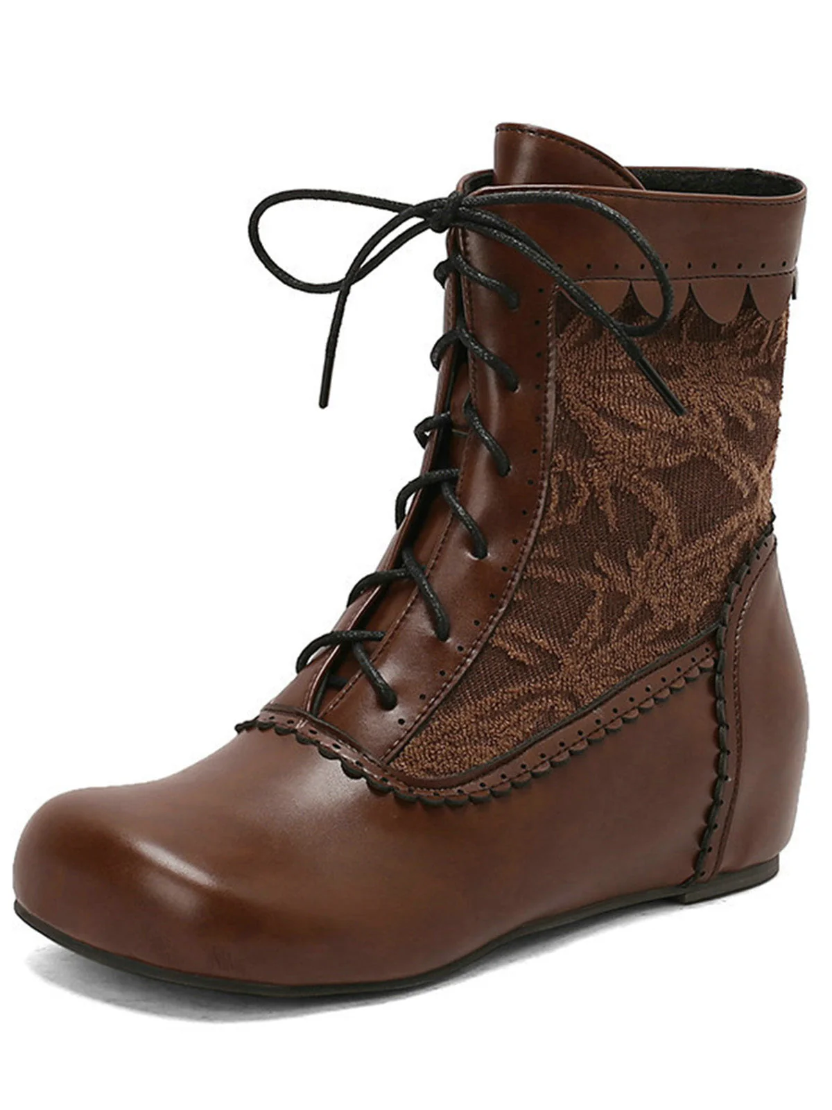 Vintage Stickerei Schnürung Innere Ferse Stiefel - Image 11