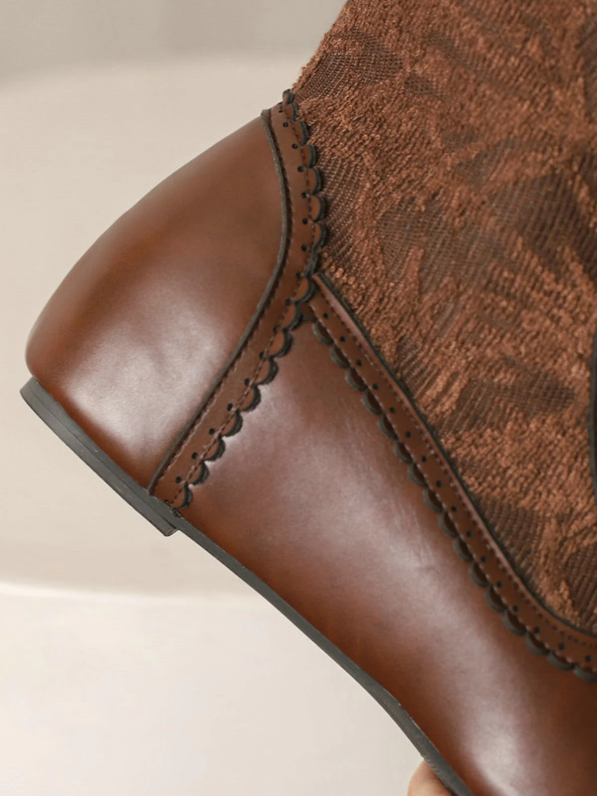Vintage Stickerei Schnürung Innere Ferse Stiefel - Image 14