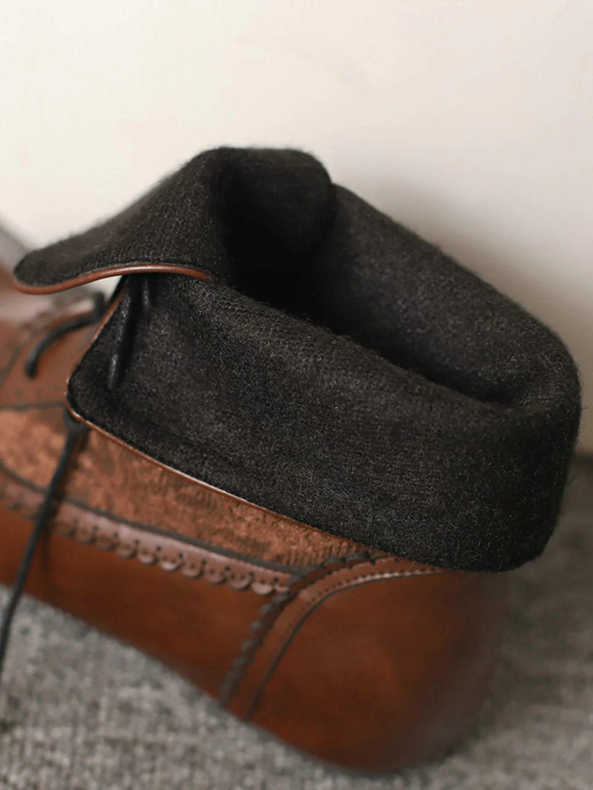 Vintage Stickerei Schnürung Innere Ferse Stiefel - Image 15