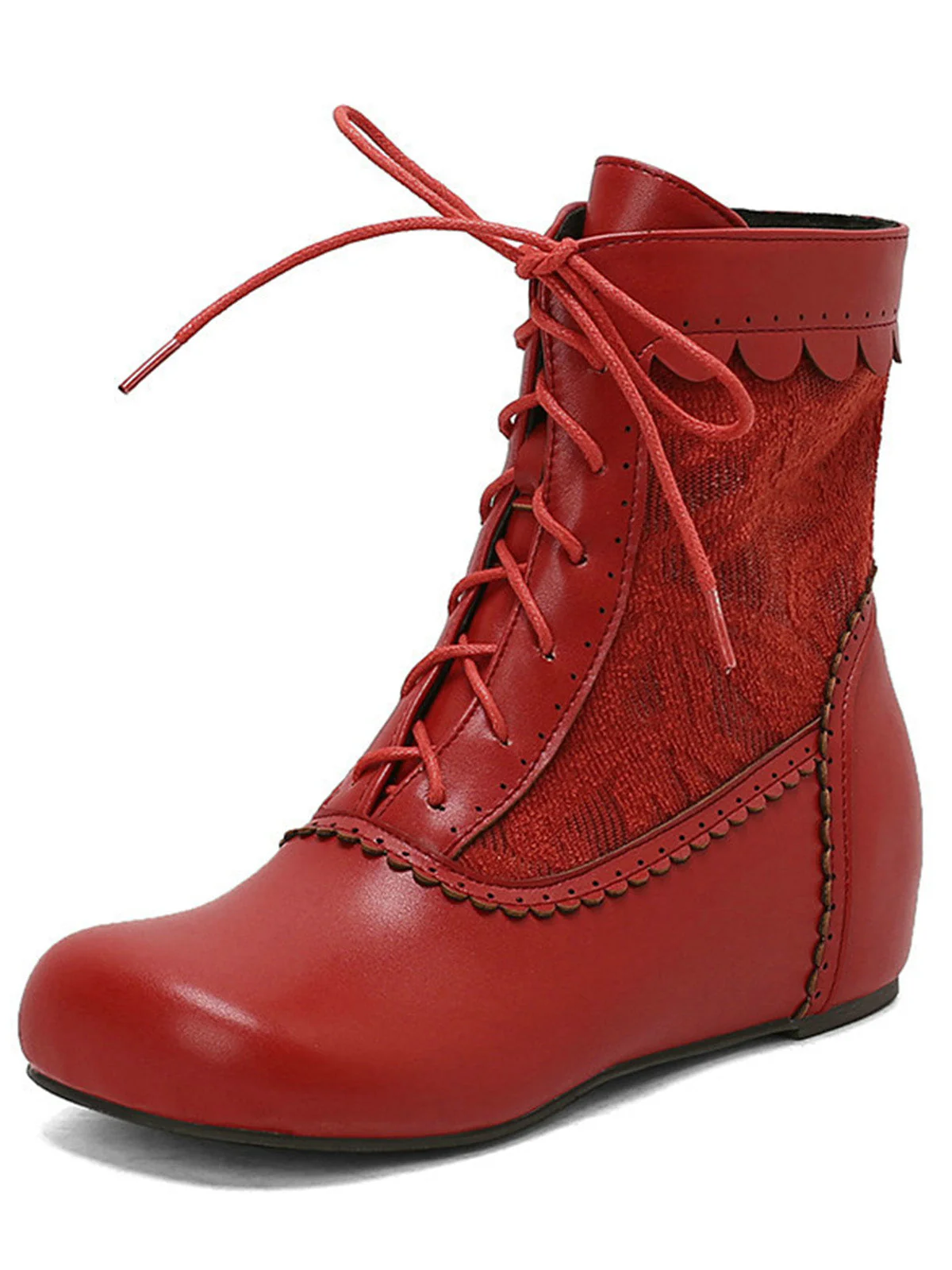 Vintage Stickerei Schnürung Innere Ferse Stiefel - Image 16