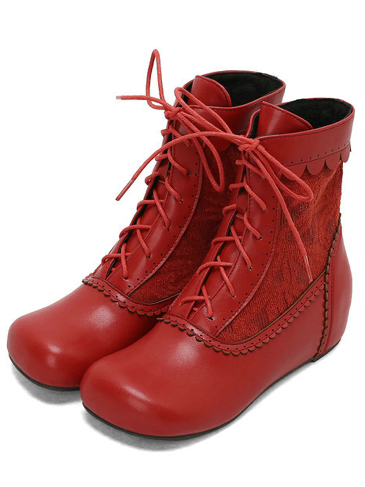 Vintage Stickerei Schnürung Innere Ferse Stiefel - Image 18