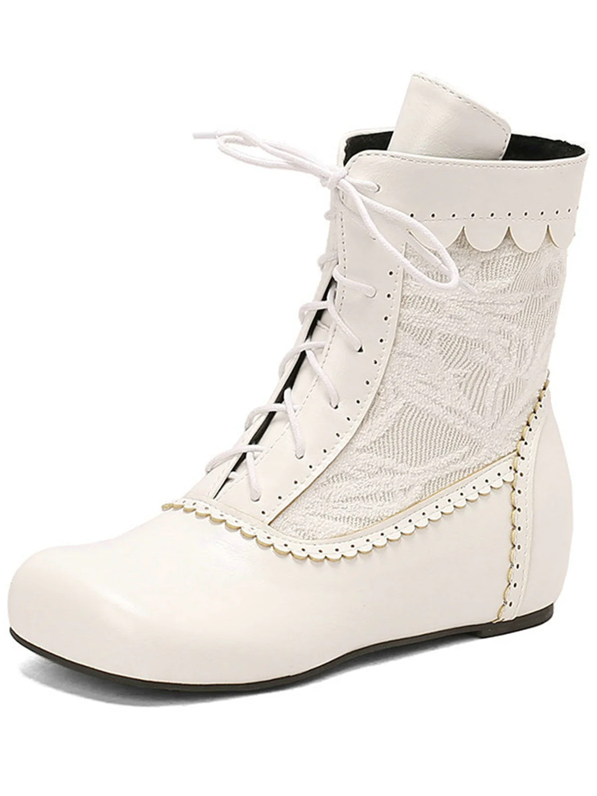 Vintage Stickerei Schnürung Innere Ferse Stiefel - Image 5