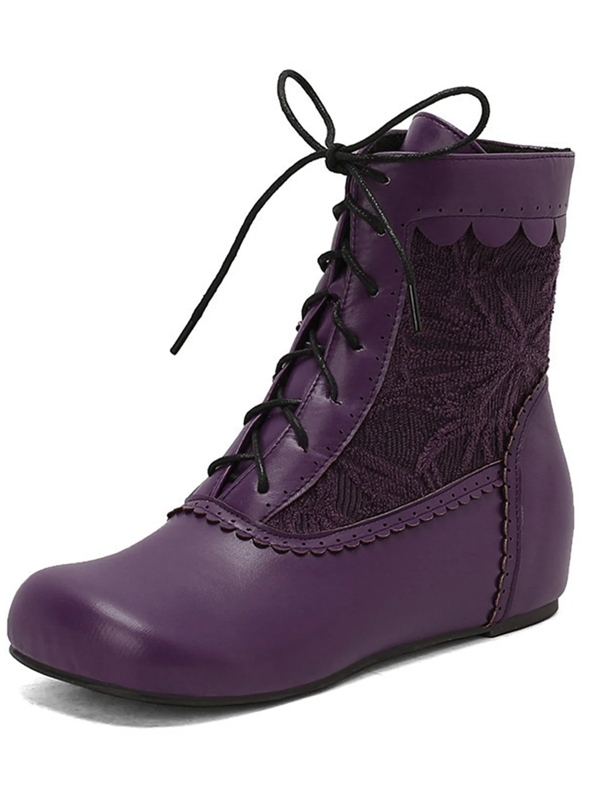 Vintage Stickerei Schnürung Innere Ferse Stiefel - Image 8