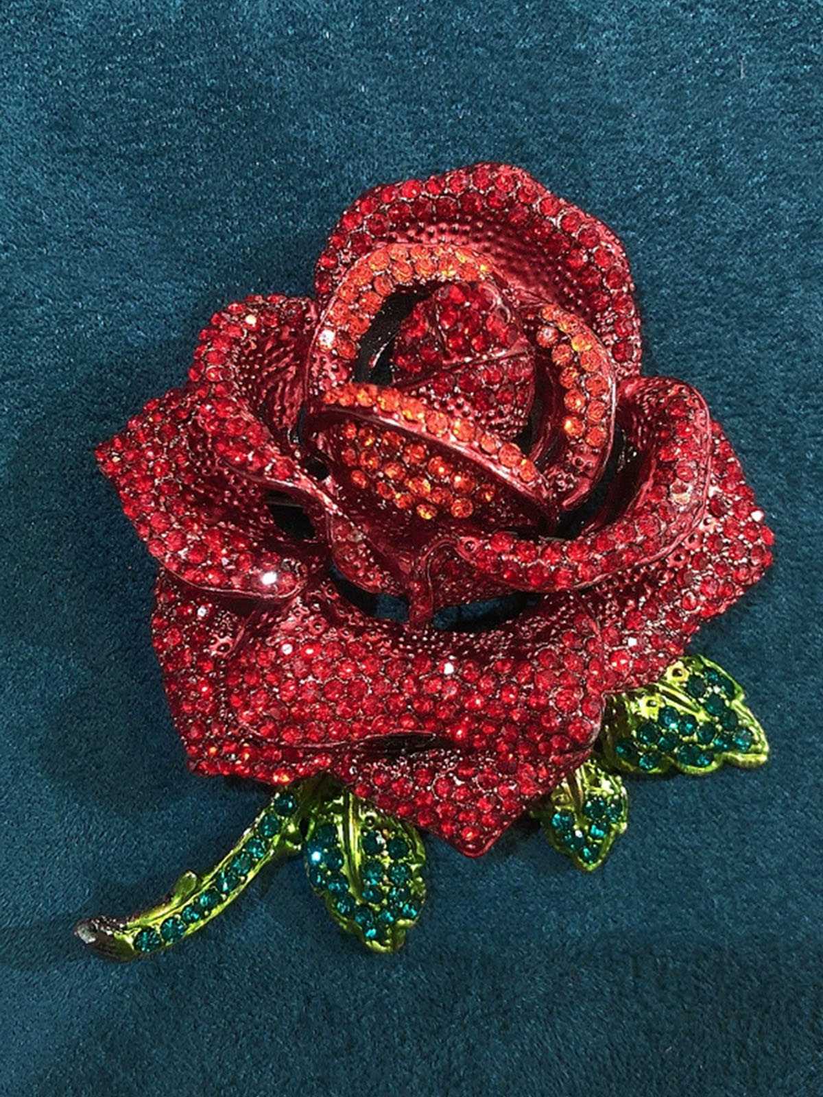 Vintage Strassstein Rose Brosche - Image 2