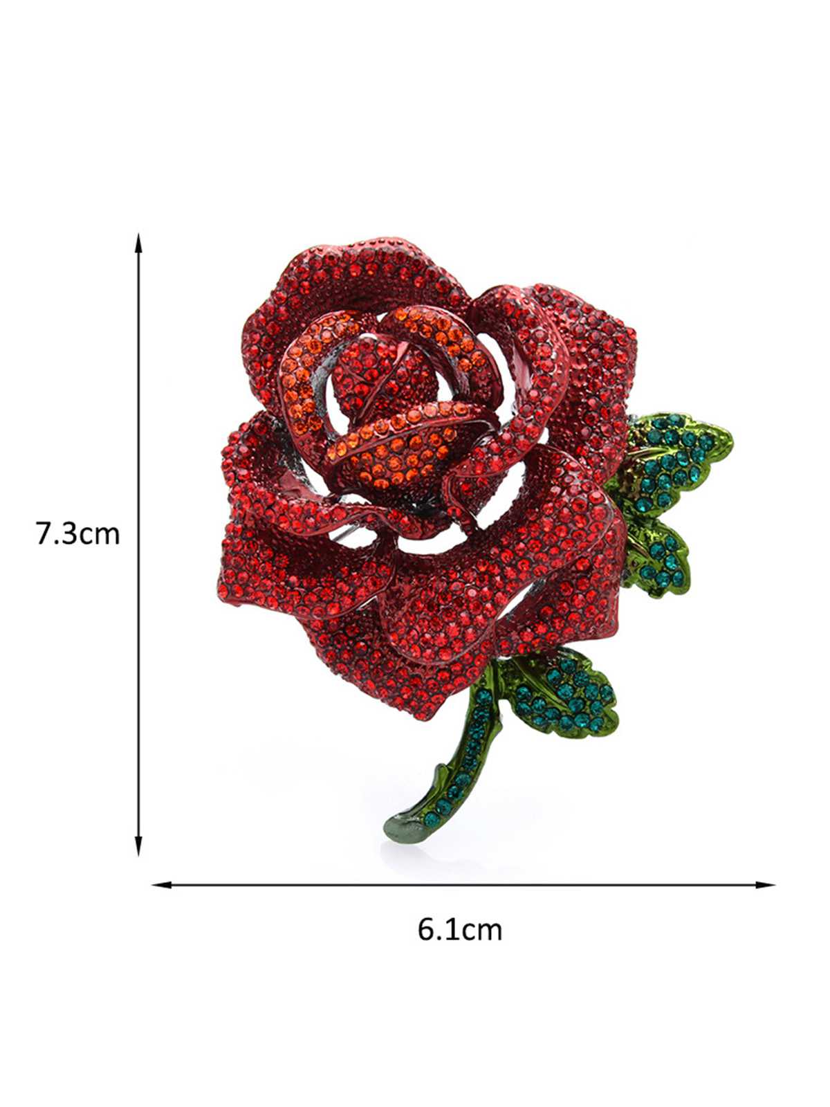 Vintage Strassstein Rose Brosche - Image 3
