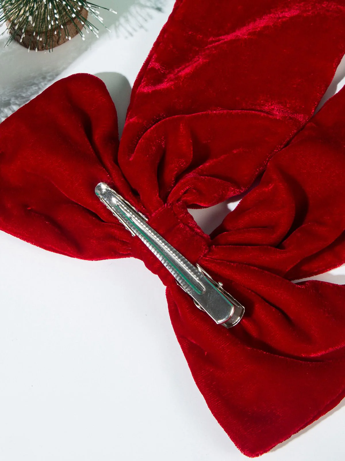 Vintage Weihnachten Samt Große Bogen Haarnadel - Image 2
