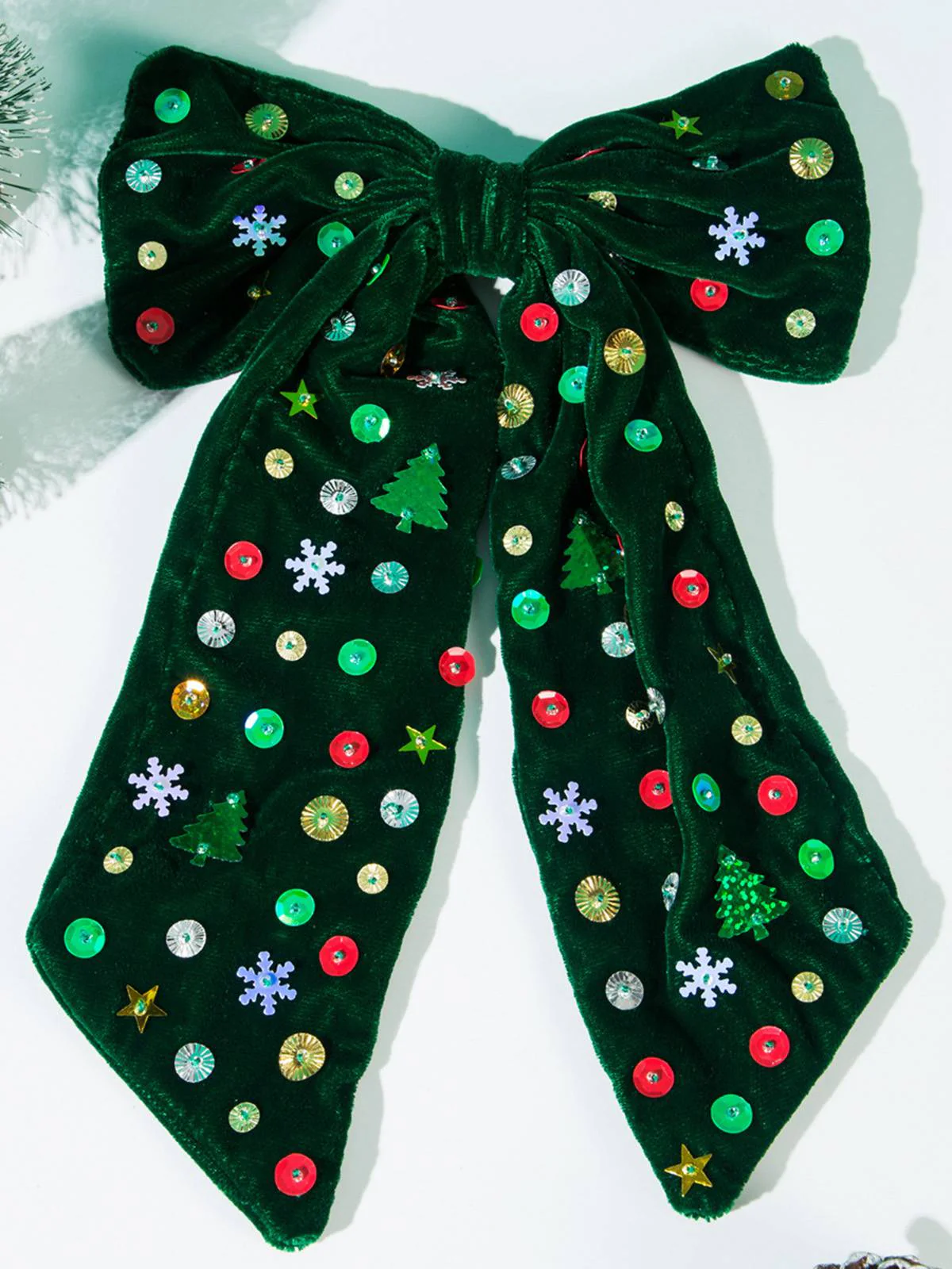 Vintage Weihnachten Samt Große Bogen Haarnadel - Image 4