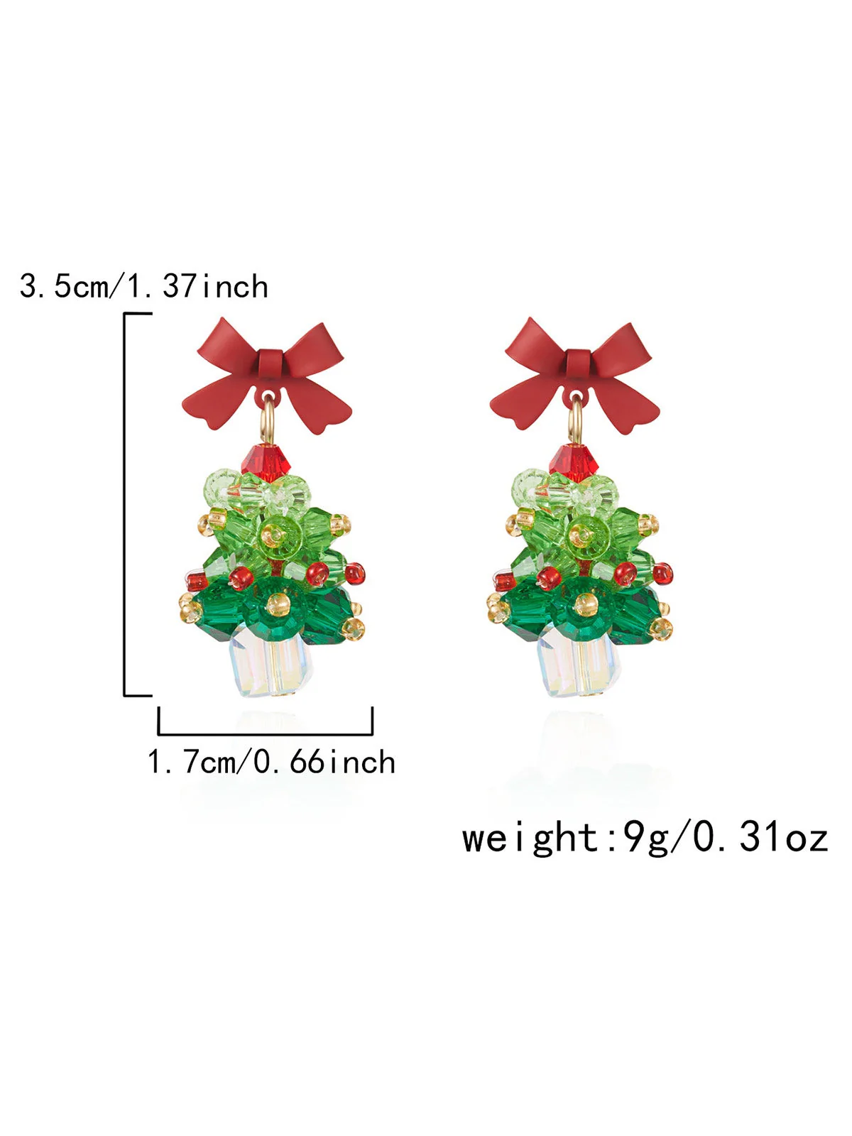 Vintage Weihnachtsbaum & Bogen Hängeohrringe - Image 3