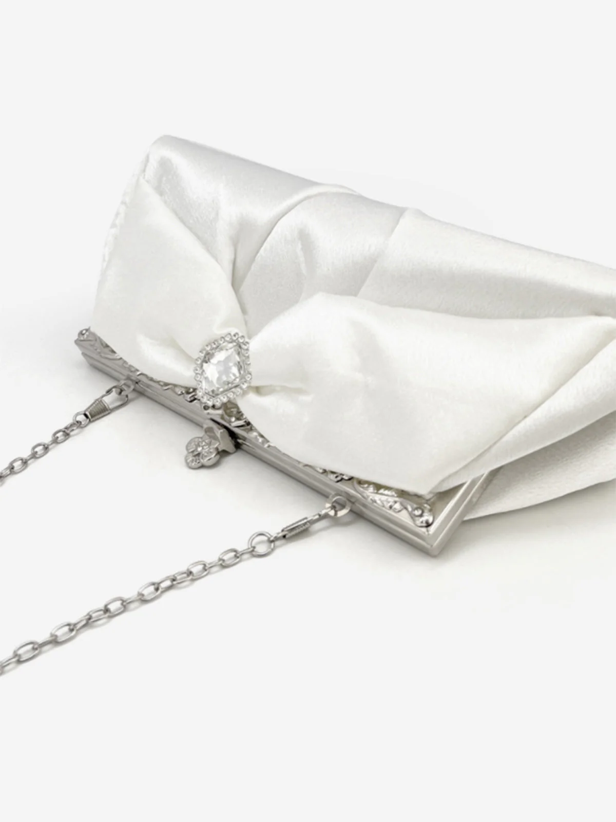 Vintage Weiß Falten Clutch Tasche - Image 4