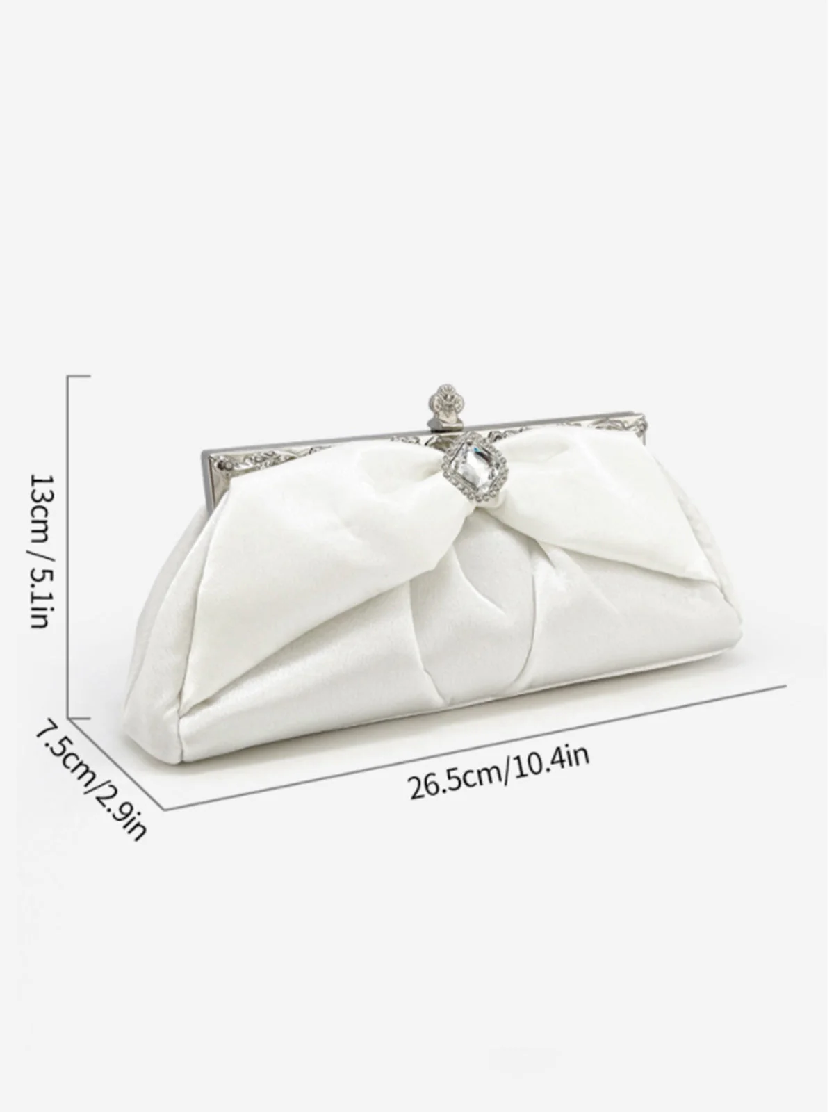 Vintage Weiß Falten Clutch Tasche - Image 5