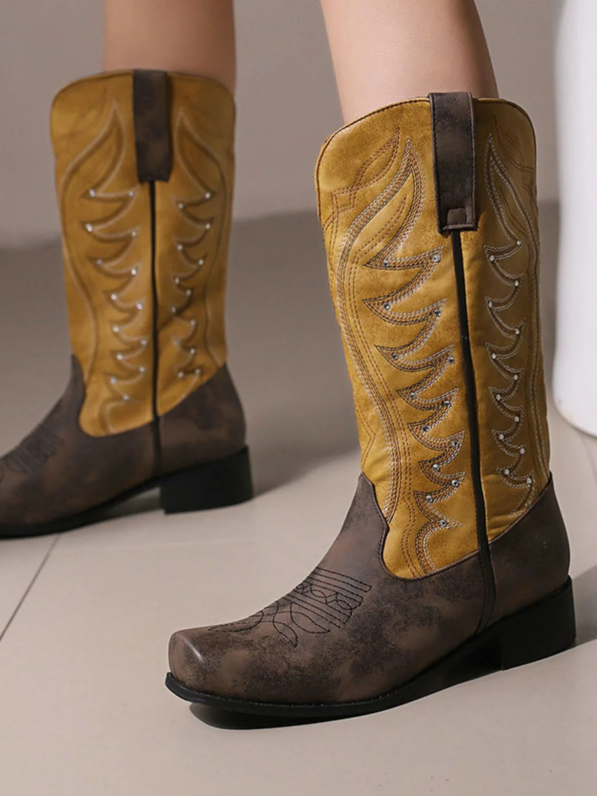 Vintage Western Cowboy Stil Hoch Stiefel - Image 3