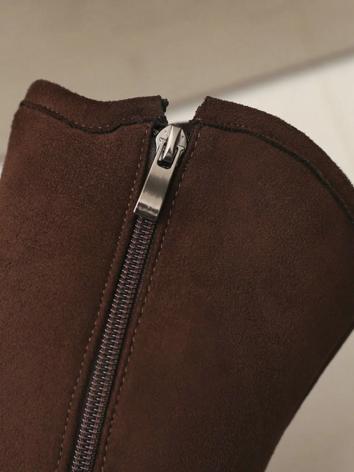 Vintage Wildleder Kunstpelz Futter Nieten Wadenhoch Stiefel - Image 10