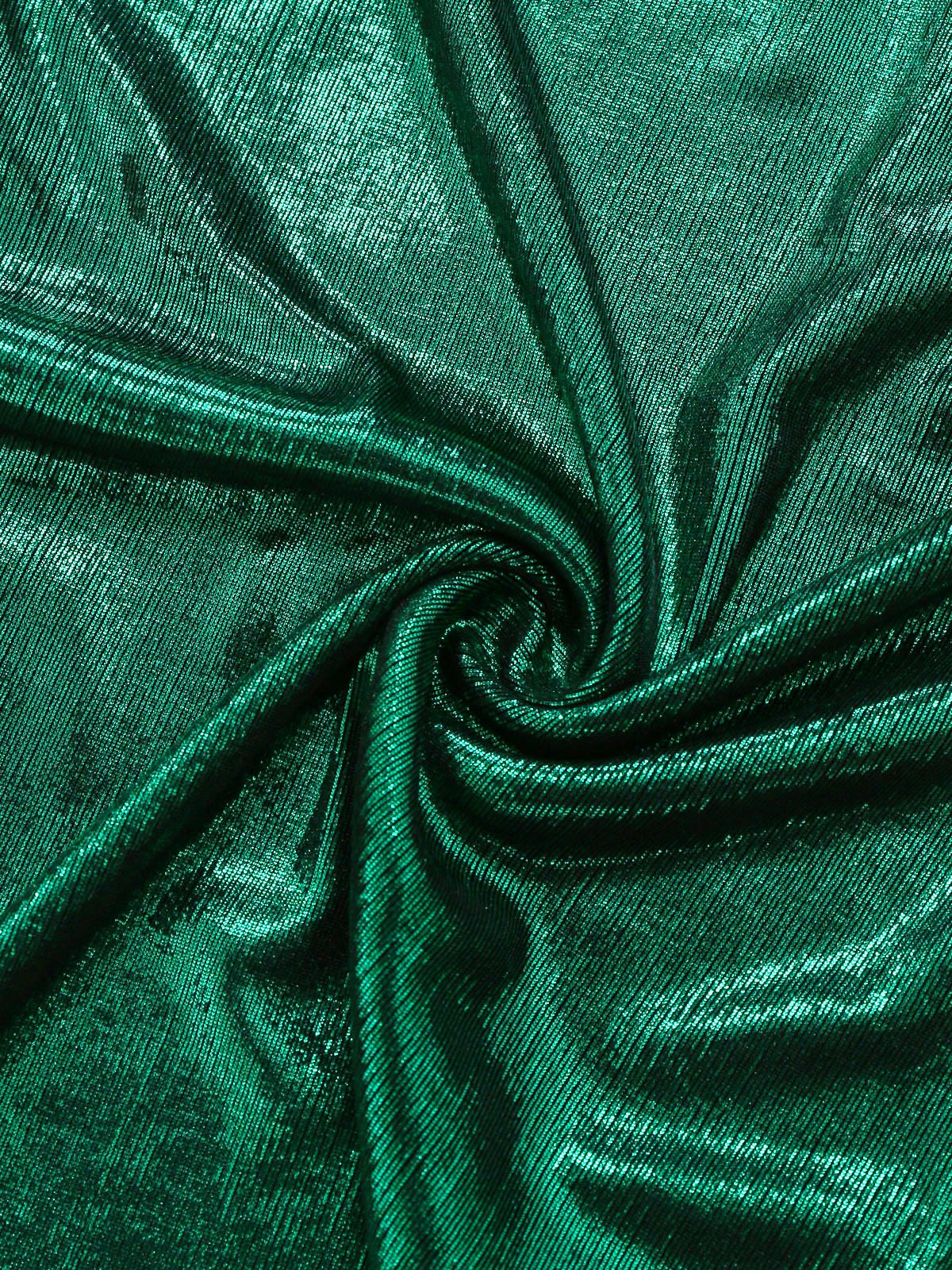 Grün 1970er Geknotetes Hollow Glänzend Jumpsuit - Image 7