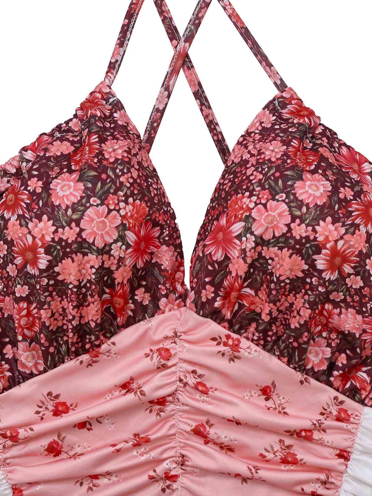 Multicolor 1930er Steppdecke Blumen Rüschen Träger Kleid - Image 3
