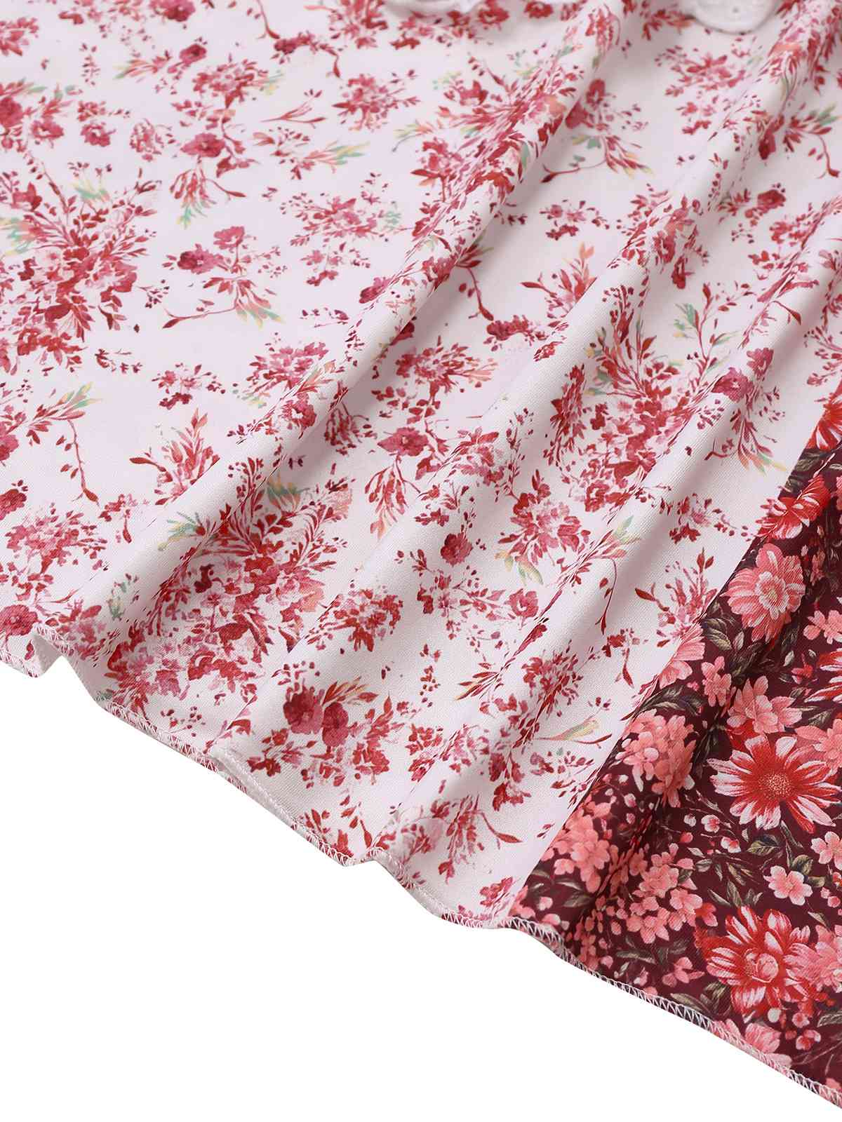 Multicolor 1930er Steppdecke Blumen Rüschen Träger Kleid - Image 4