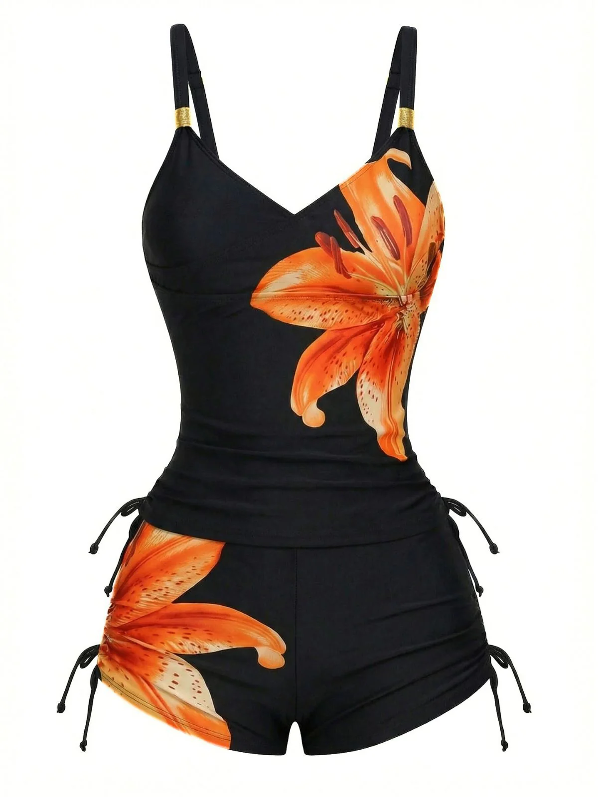 1950er Blumen Schnürung Tankini Set - Image 3