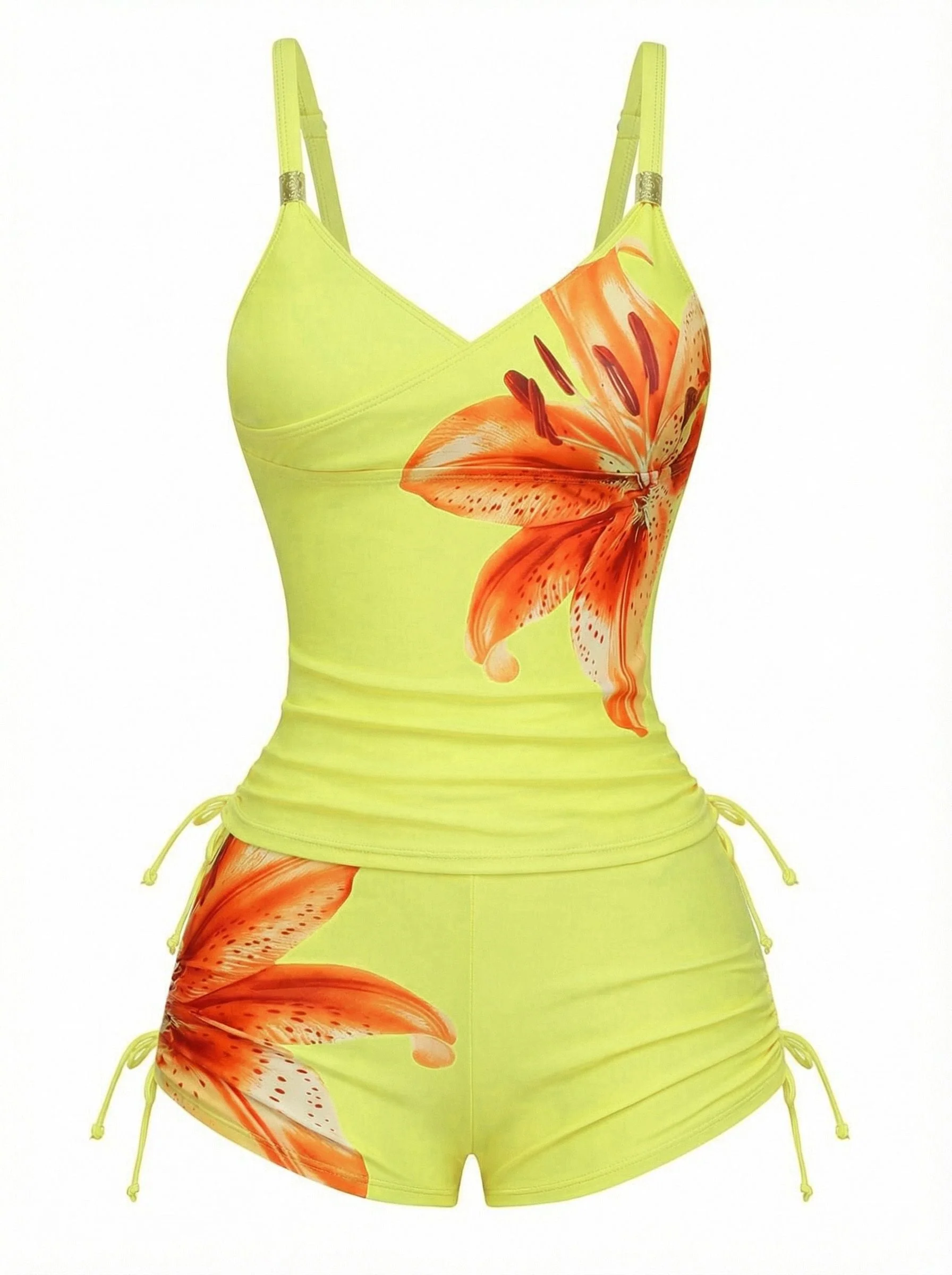 1950er Blumen Schnürung Tankini Set - Image 10