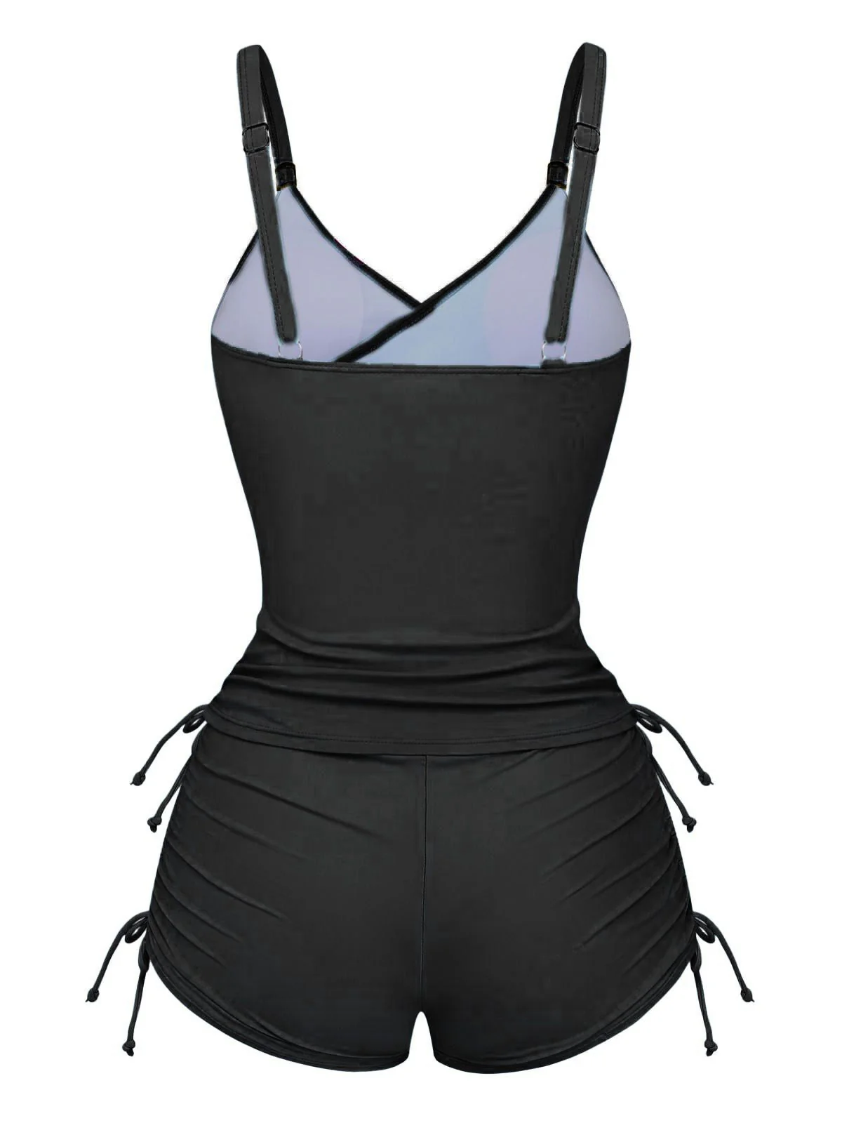1950er Blumen Schnürung Tankini Set - Image 4
