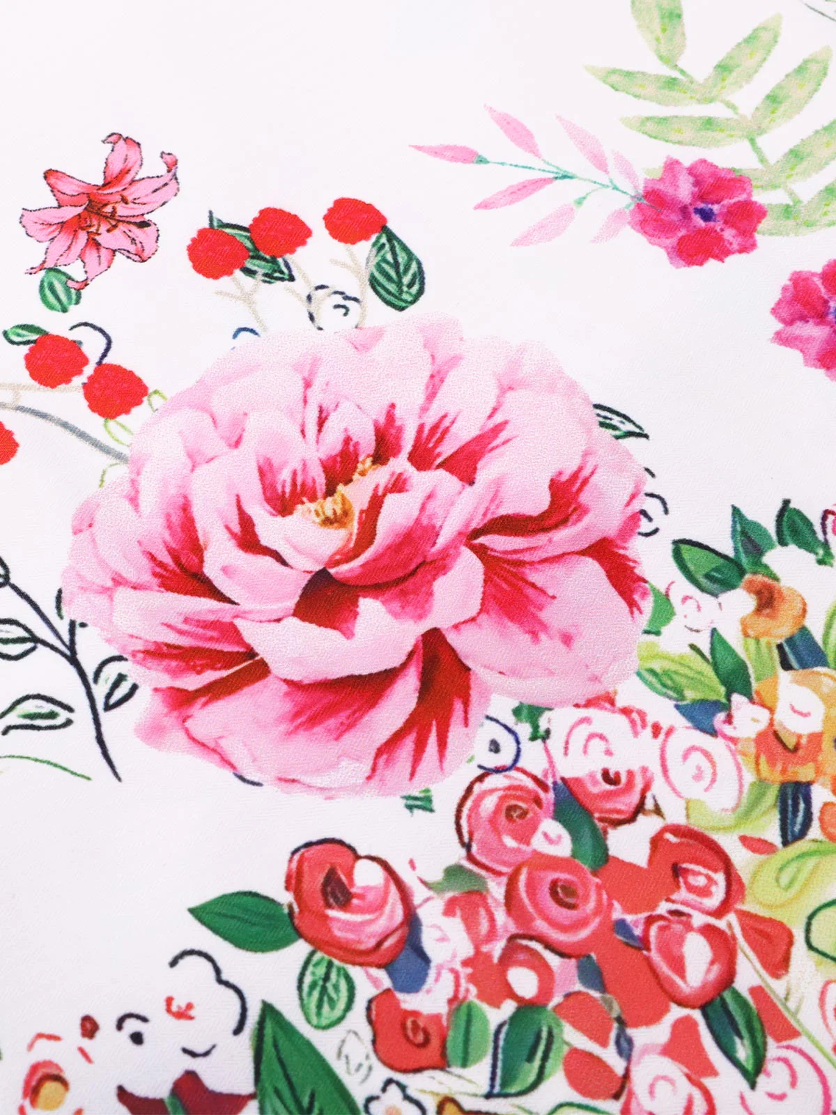 Weiß 1940er Blumen Revers Spleißen Kleid - Image 8