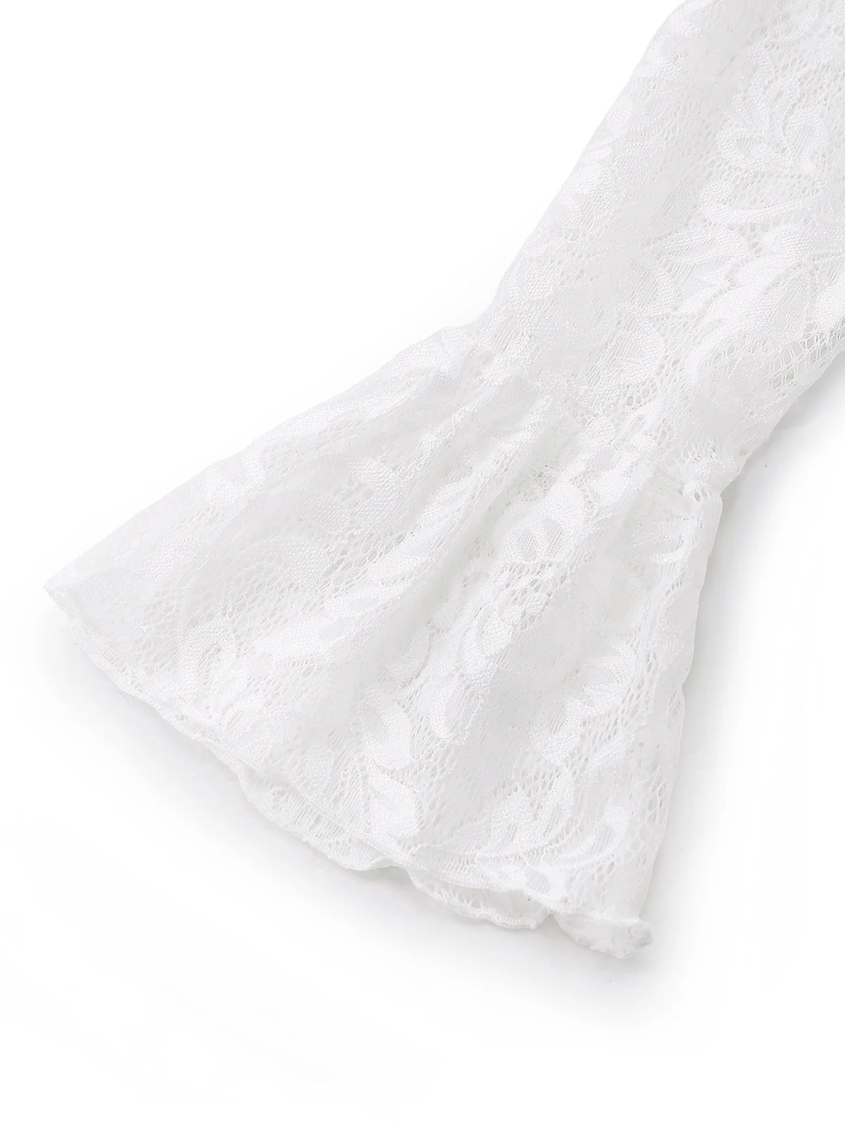 [Vorverkauf] Weißes 60er Maxi-Cover-Up mit Spitze und Glockenärmel - Image 7