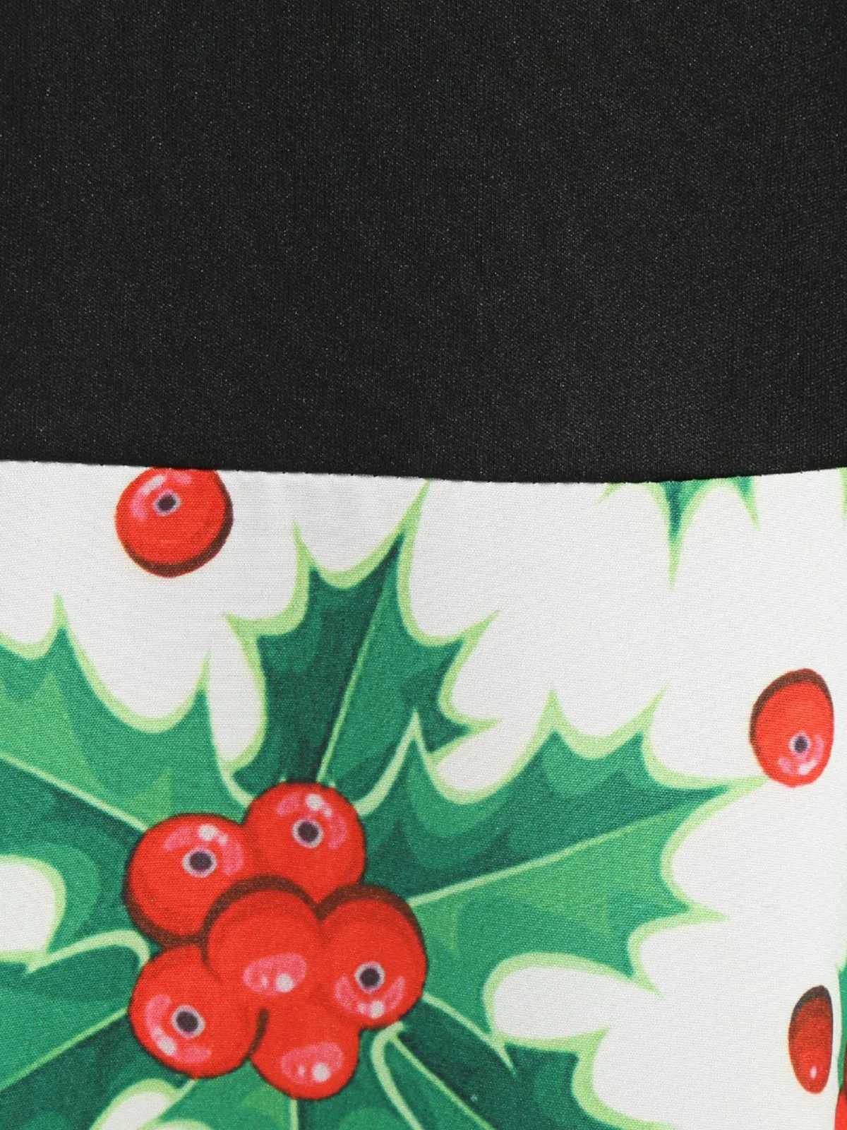 Schwarz 1950er Weihnachten V-Ausschnitt Patchwork Swing Kleid - Image 7