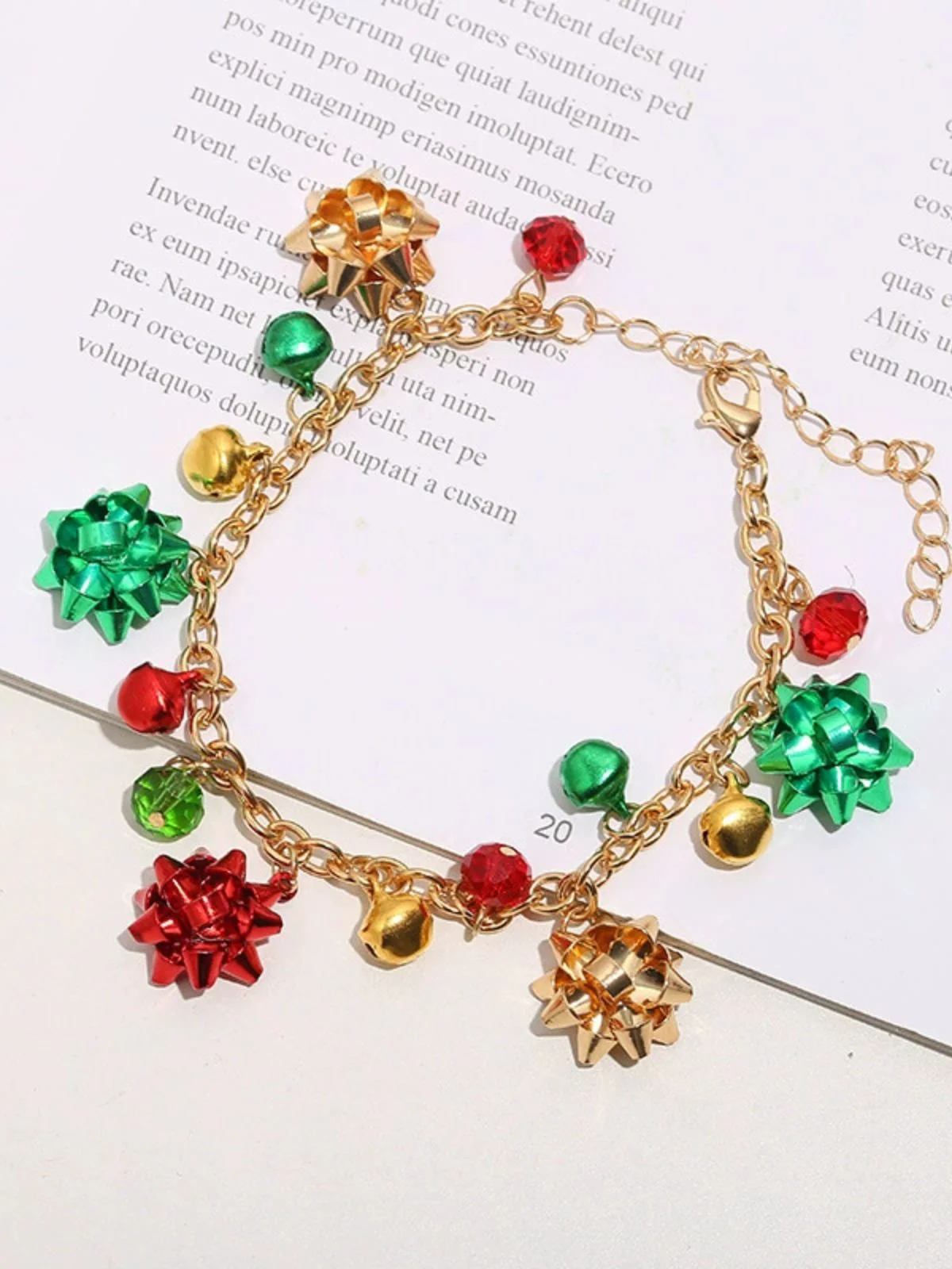 Weihnachten Blumen Glocke Halskette & Armband & Ohrringe Set - Image 2