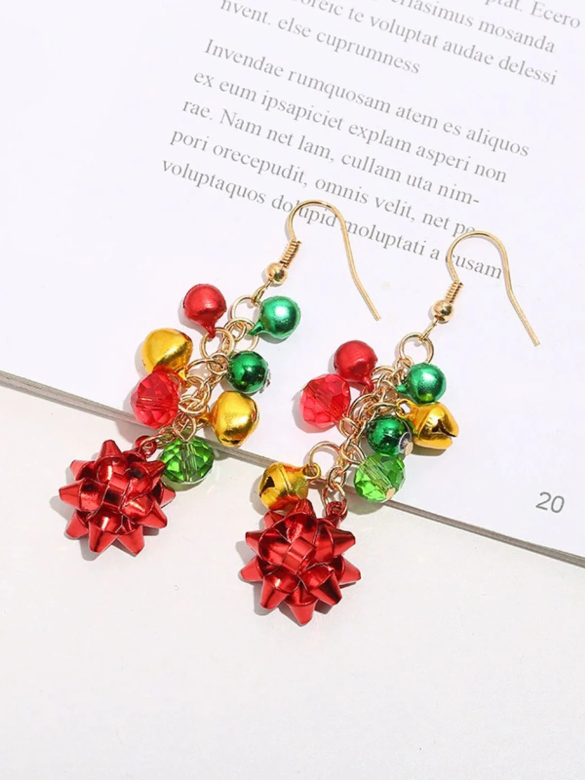 Weihnachten Blumen Glocke Halskette & Armband & Ohrringe Set - Image 3