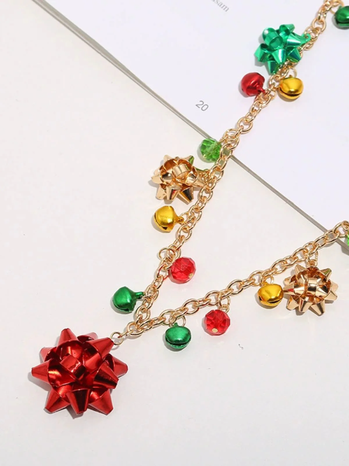 Weihnachten Blumen Glocke Halskette & Armband & Ohrringe Set - Image 5