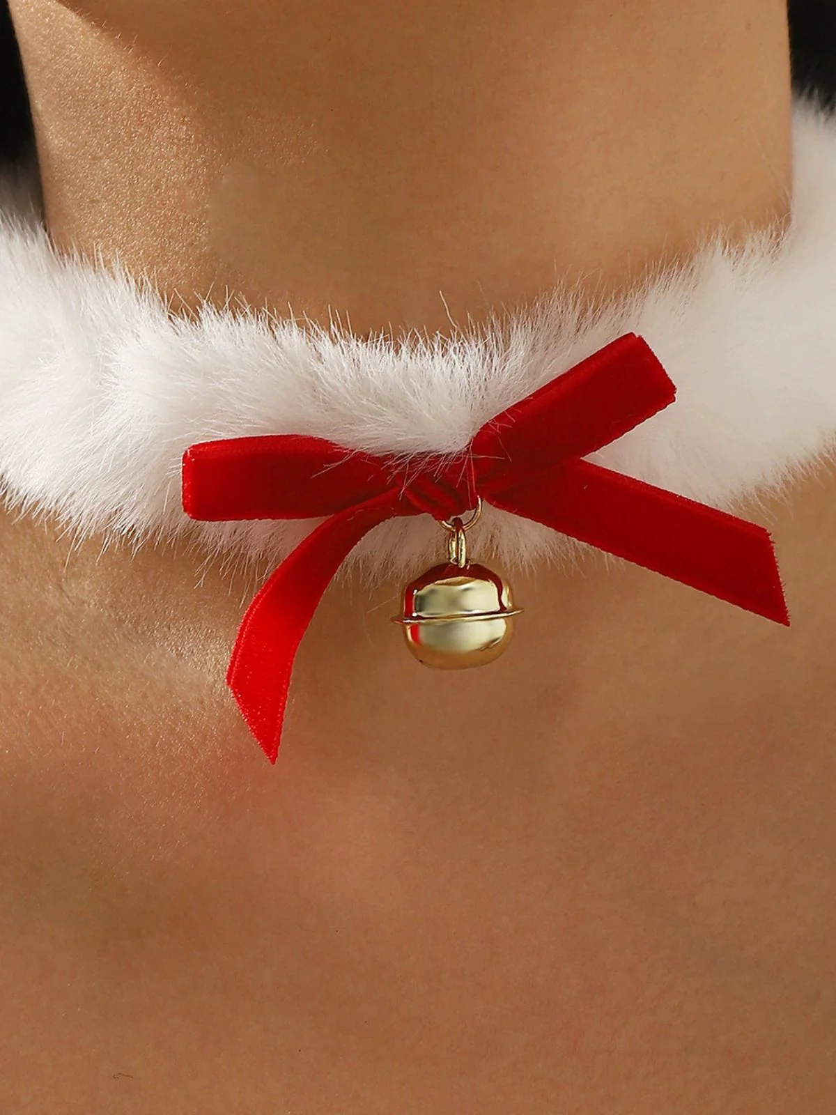 Weihnachten Bogen Glocke Plüsch Choker Halskette