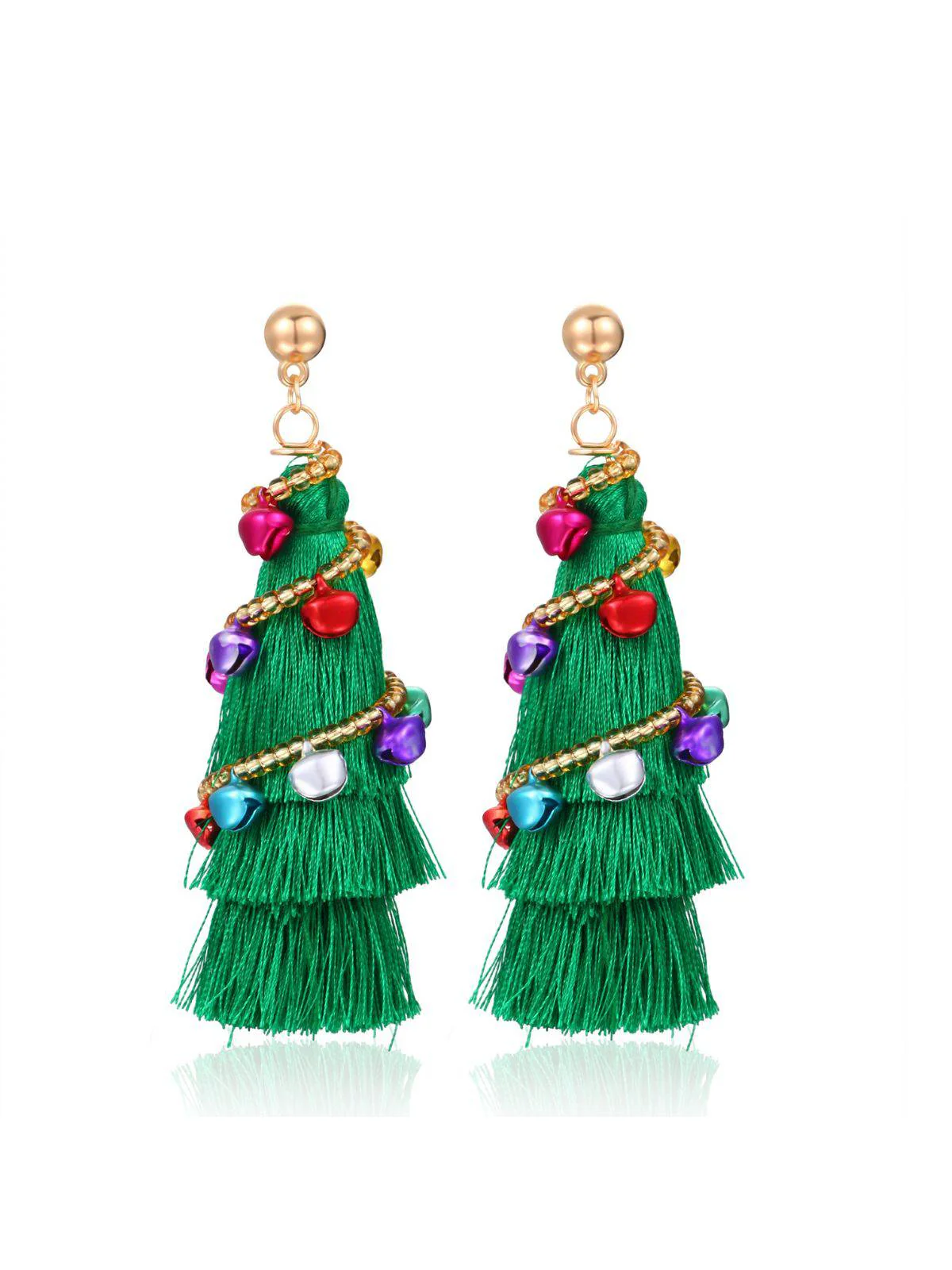 Weihnachten Bunt Baum Quasten Ohrringe