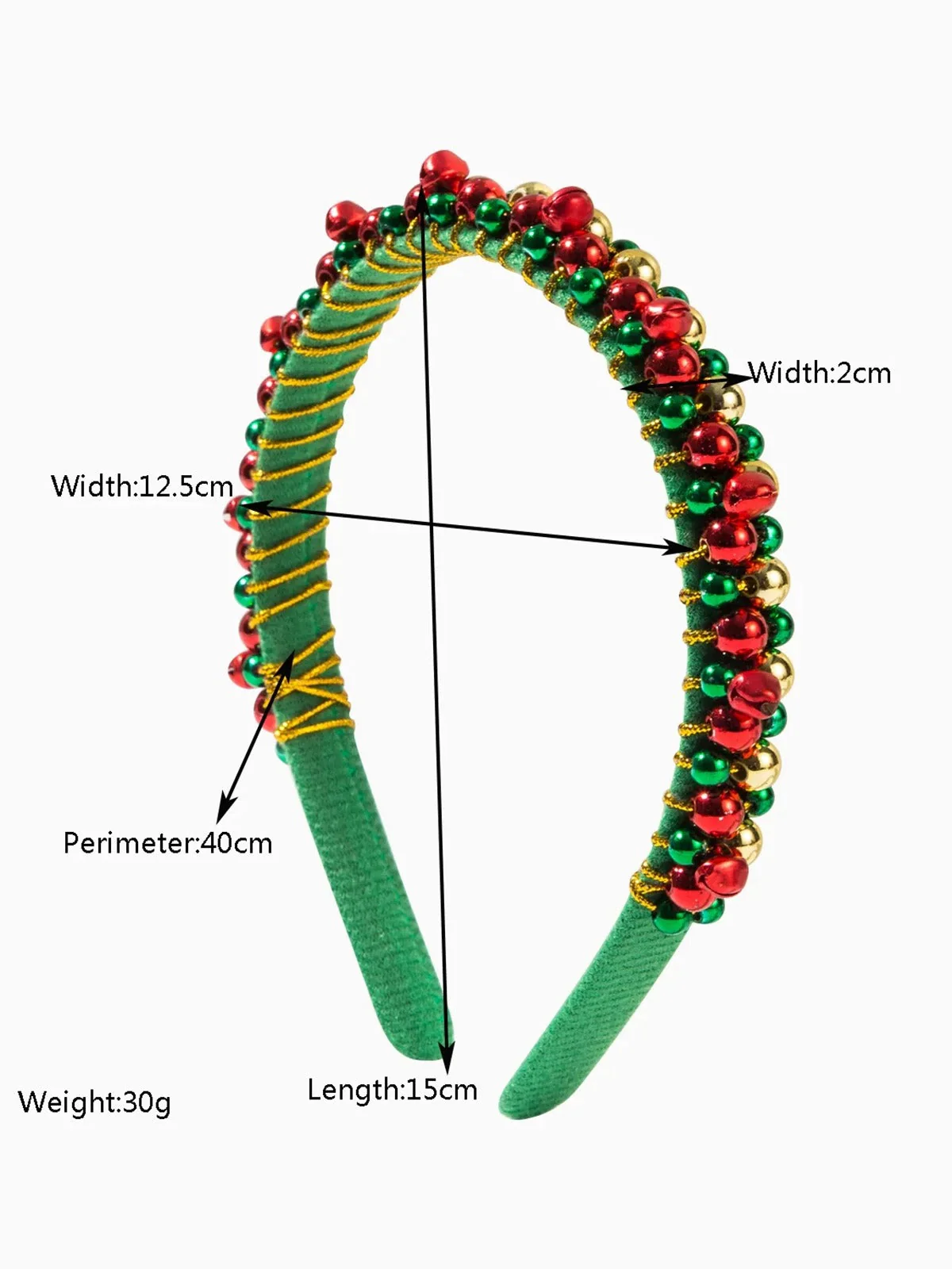 Weihnachten Farbig Glöckchen Perlen Stirnband - Image 3