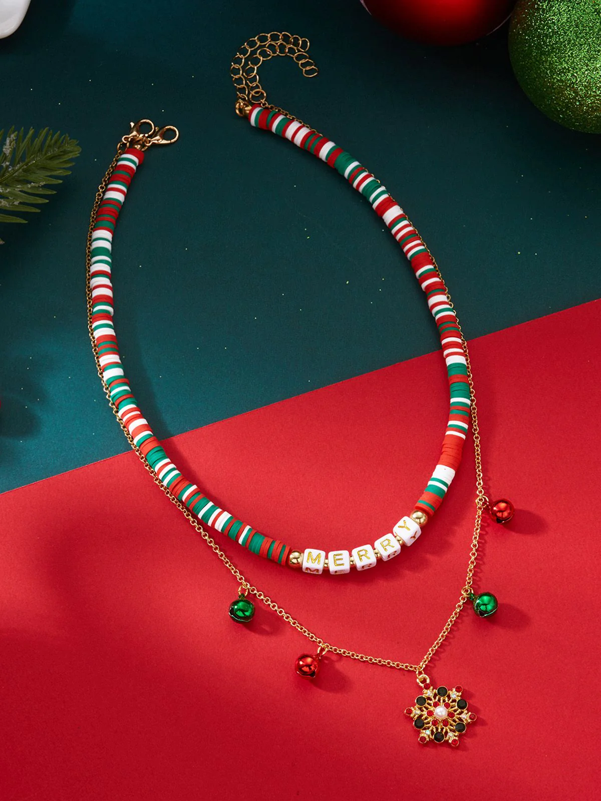 Weihnachten Geschichtet Beaded Glocken Halskette - Image 3