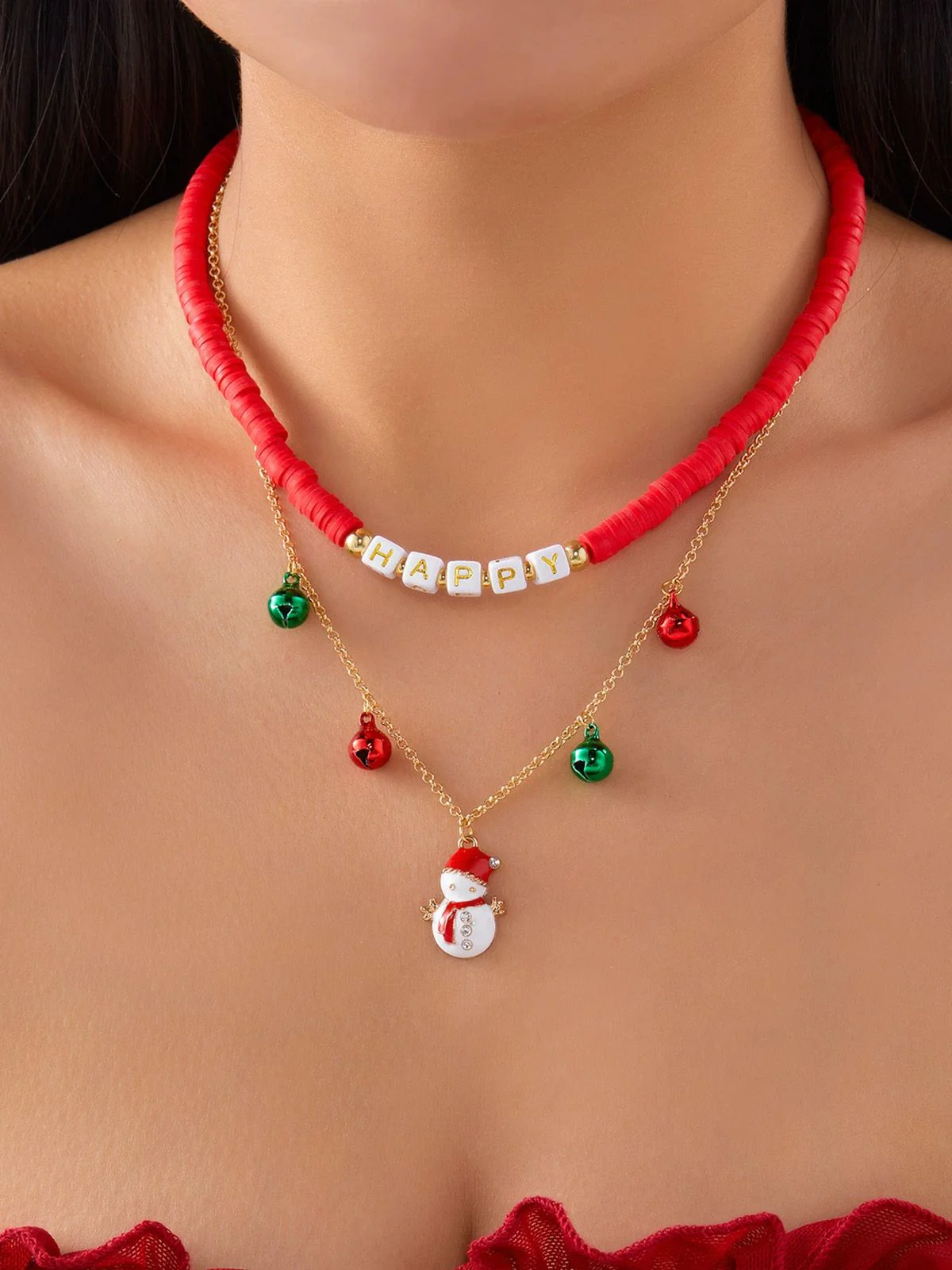 Weihnachten Geschichtet Beaded Glocken Halskette - Image 8