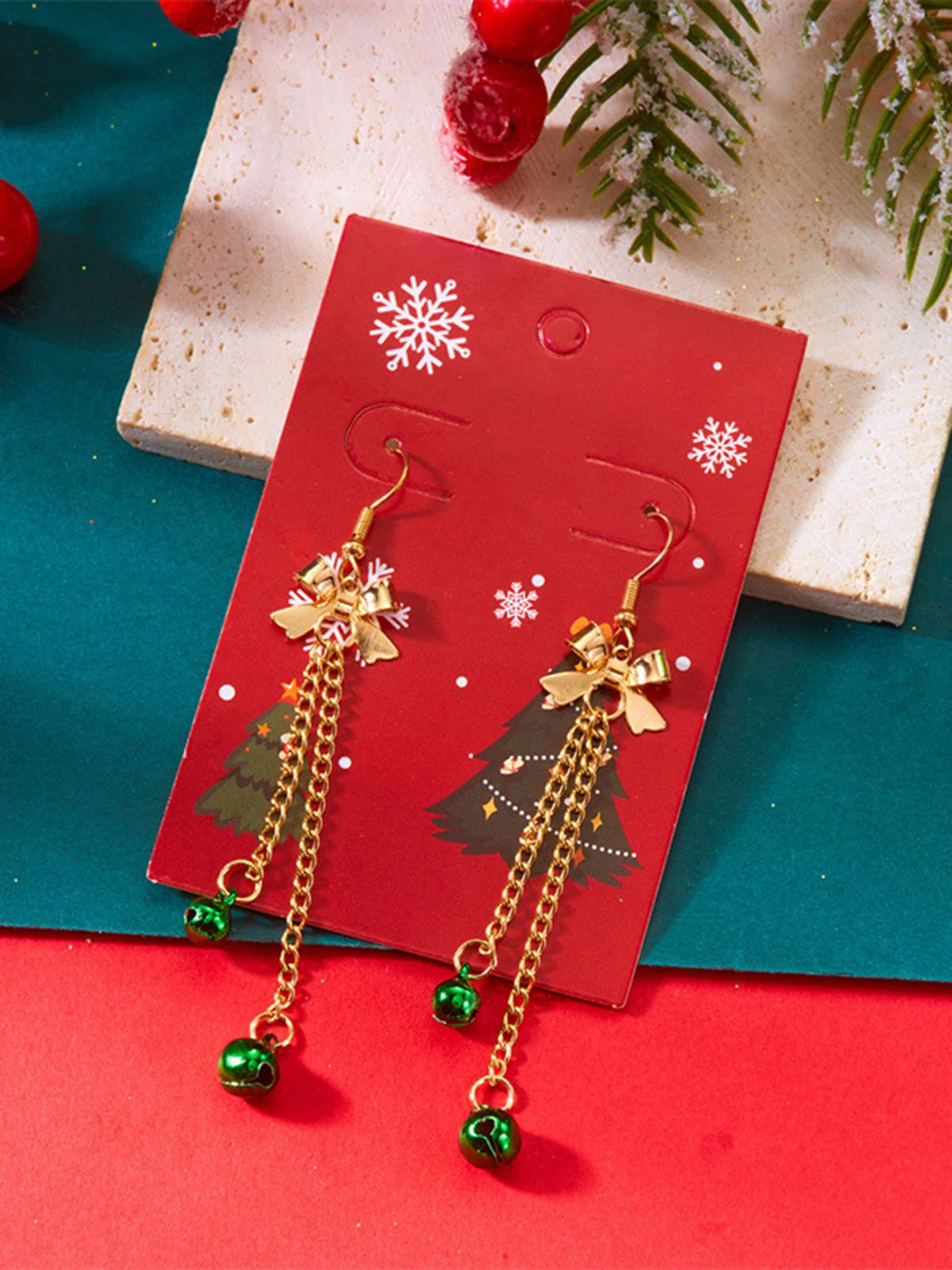 Weihnachten Gold Bogen Glocke Ohrhänger - Image 2