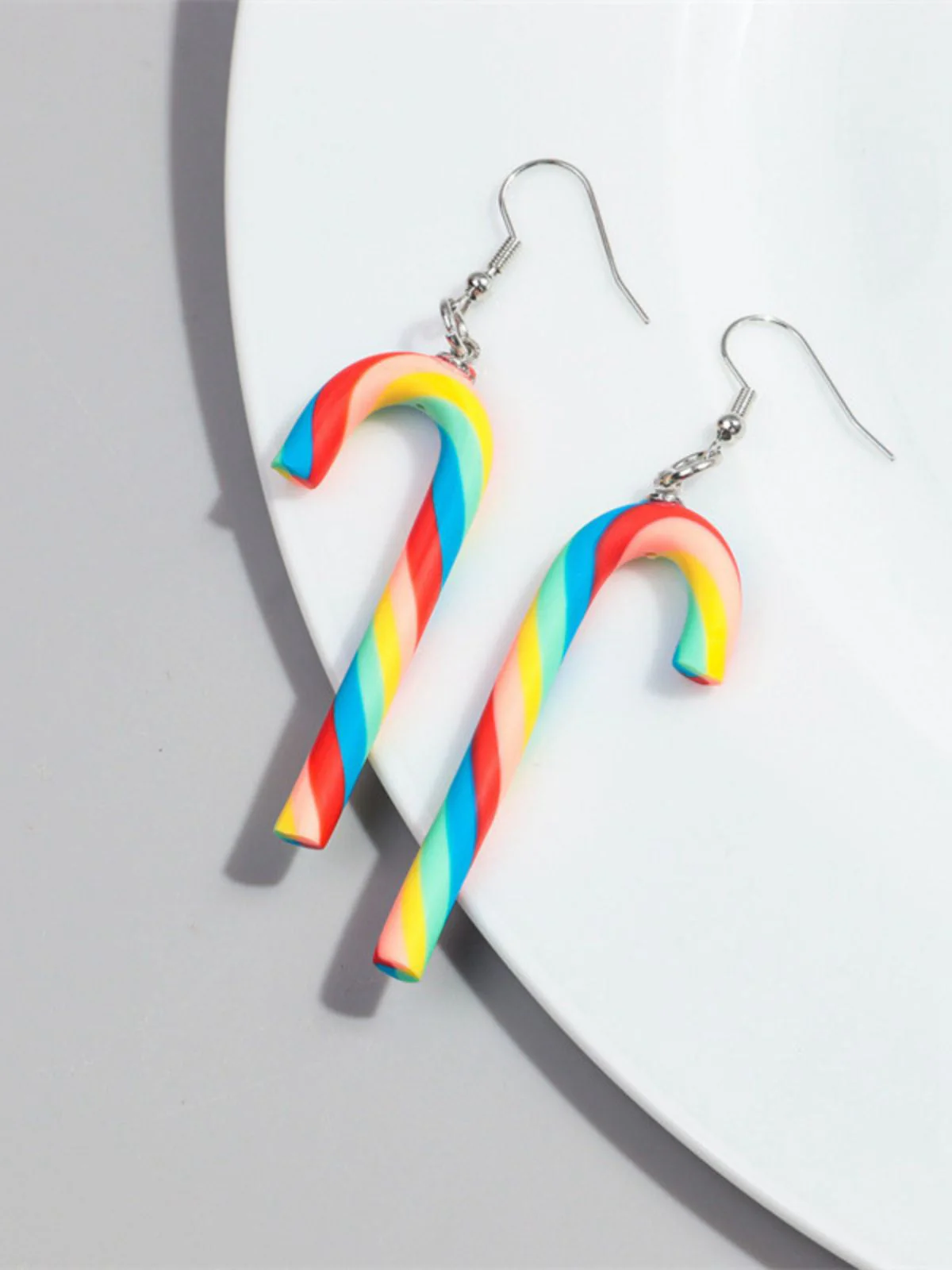 Weihnachten Regenbogen Zuckerrohrbonbon Farbe Ohrringe - Image 13