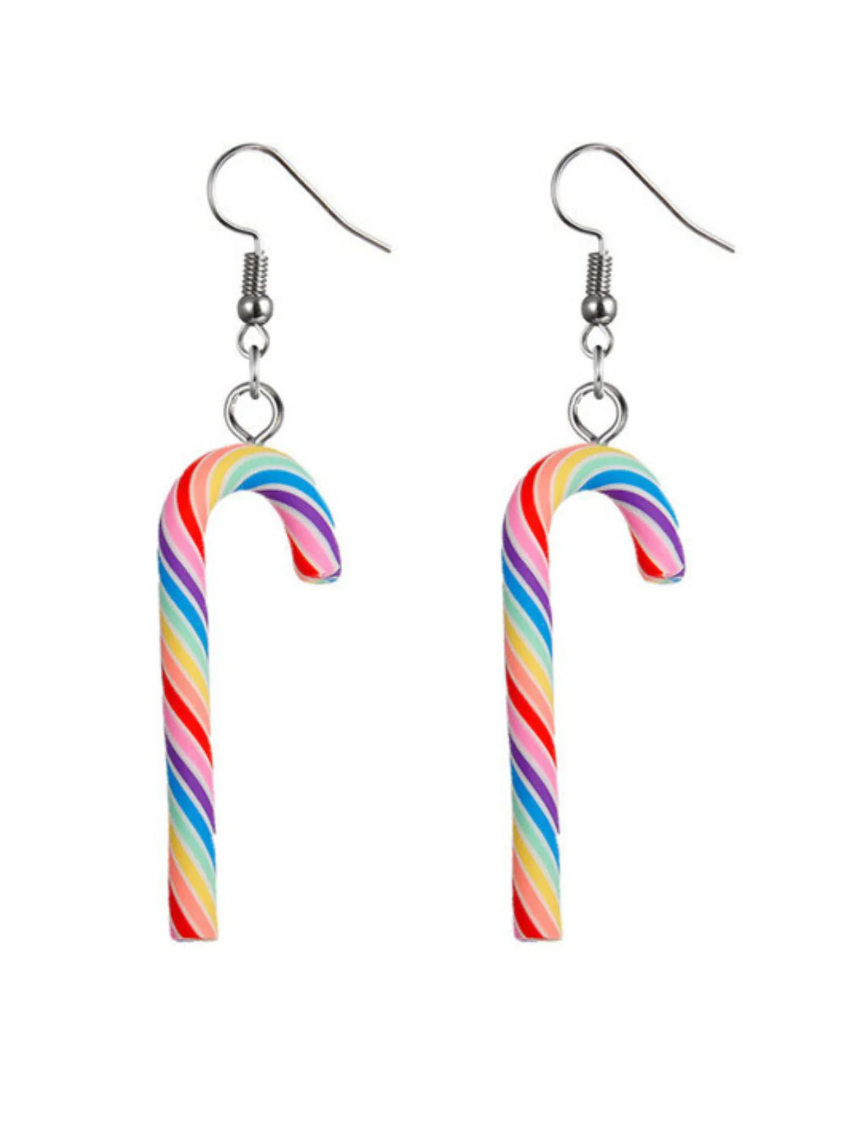 Weihnachten Regenbogen Zuckerrohrbonbon Farbe Ohrringe - Image 7