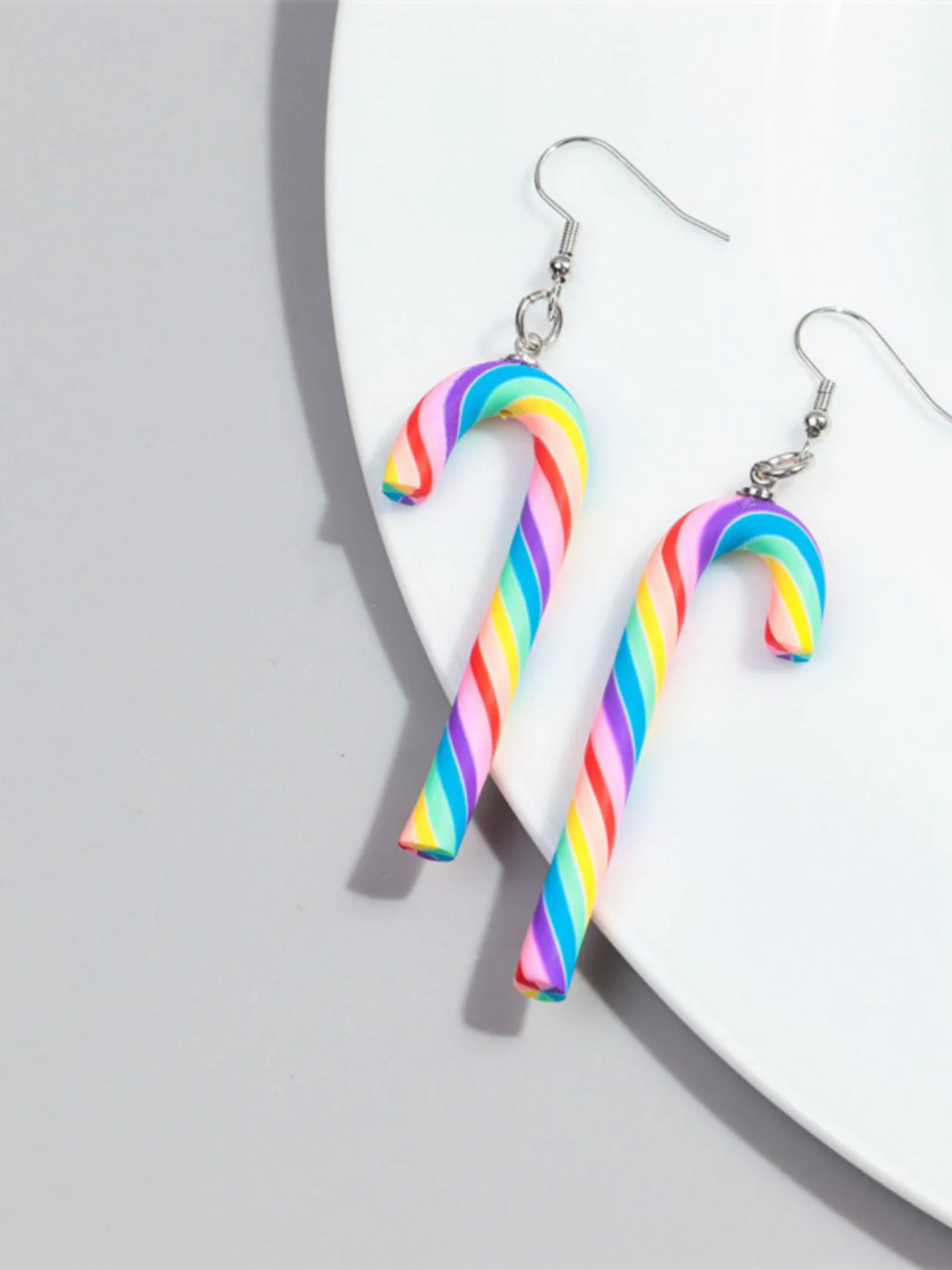 Weihnachten Regenbogen Zuckerrohrbonbon Farbe Ohrringe - Image 8