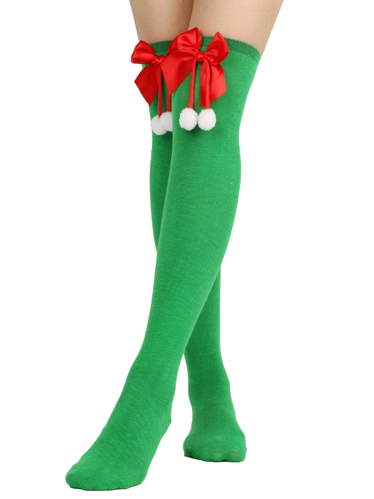 Weihnachten Streifen Bogen Pompon Socken - Image 4