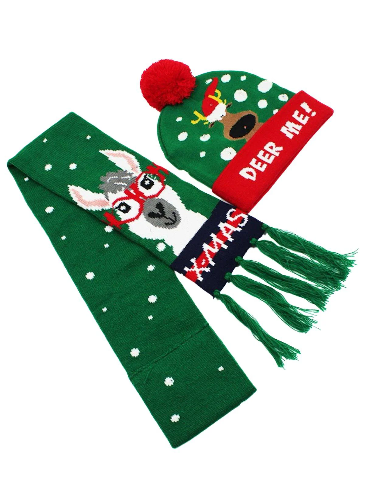 Weihnachten Stricken Hut & Schal Set - Image 2